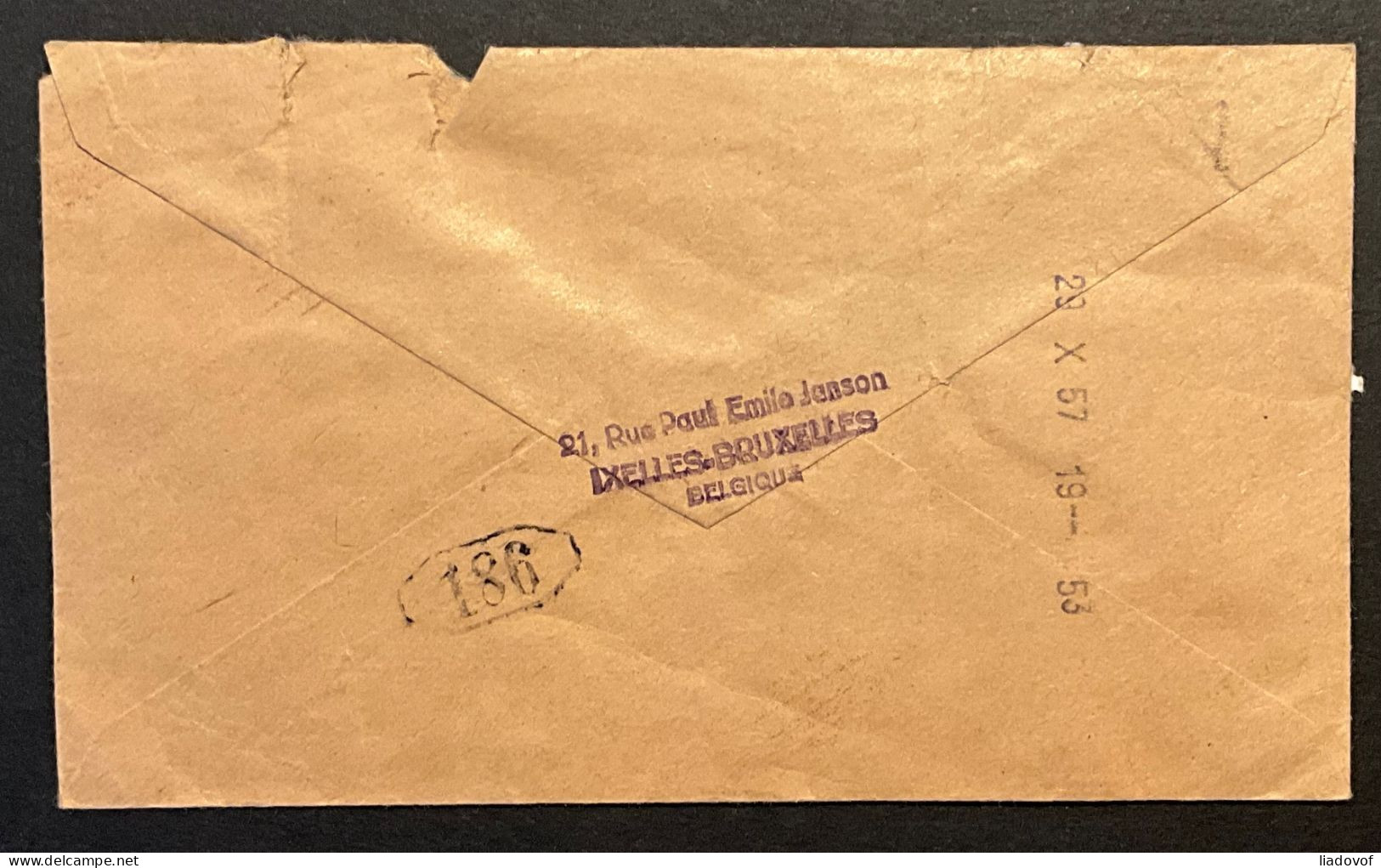 Lettre EXPRES - Affr. COB 925 (x4) + 1028 (x2) - Obl. EC BRUXELLES A X C Vers Berlin (DE) - 1953-1972 Occhiali