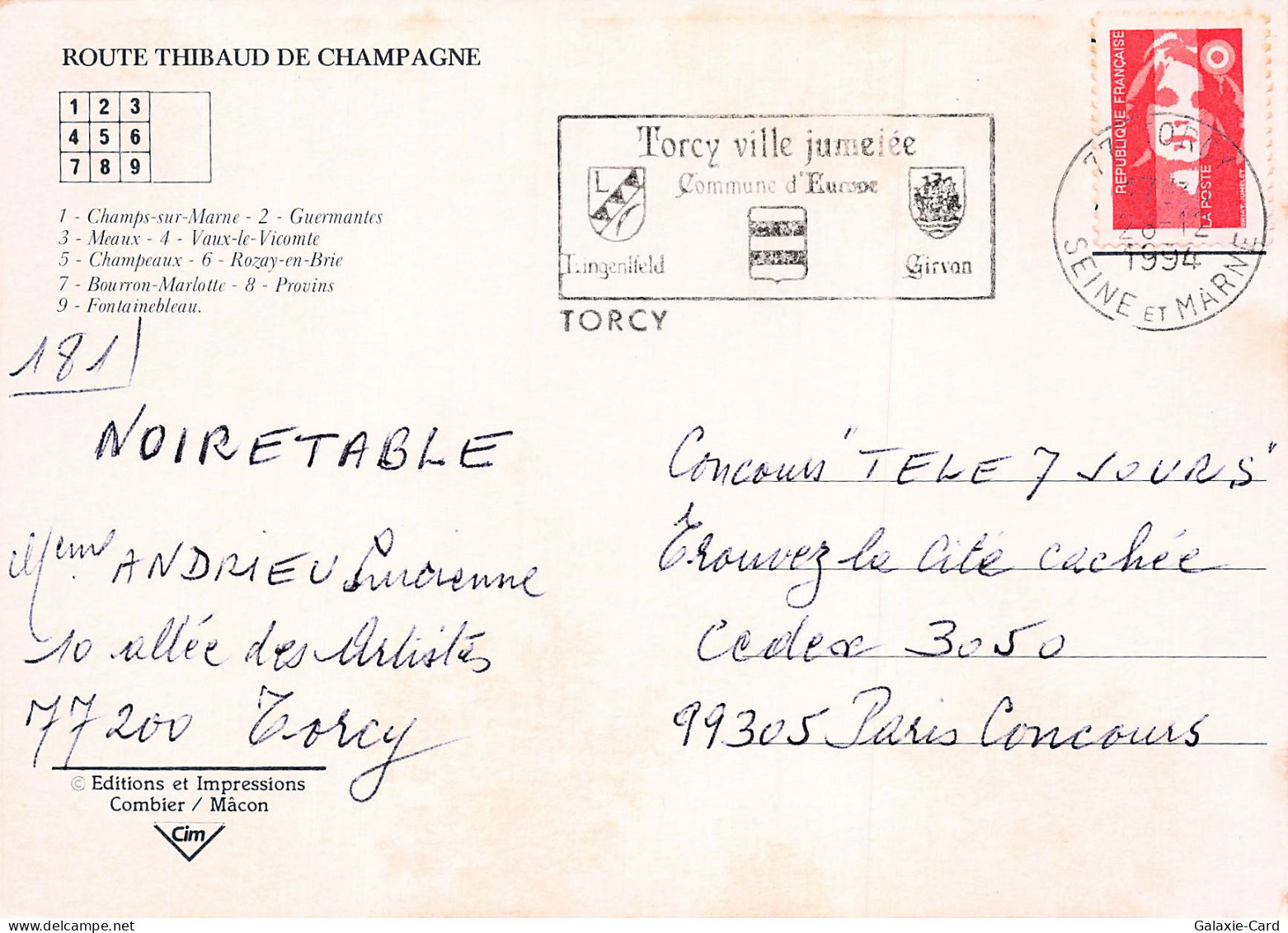 77 TORCY ROUTE THIBAUD DE CHAMPAGNE - Torcy