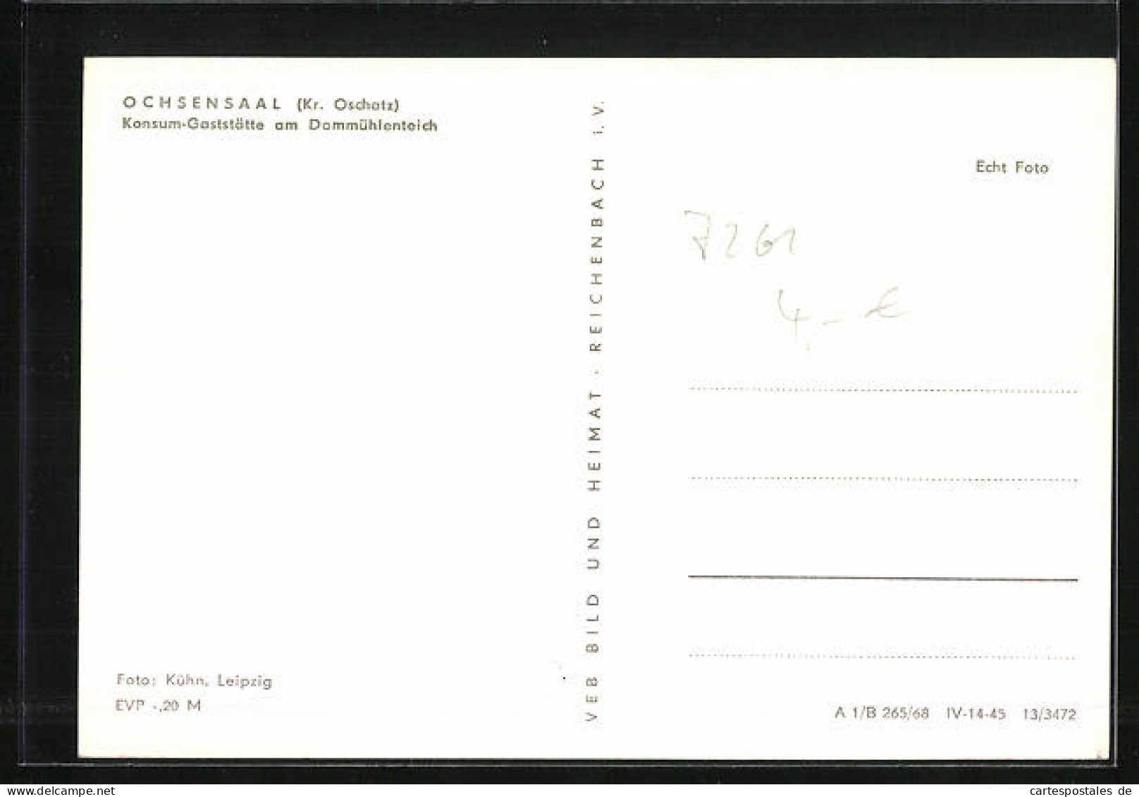 AK Ochsensaal /Kr. Oschatz, Konsum-Gaststätte Am Dammühlenteich - Oschatz