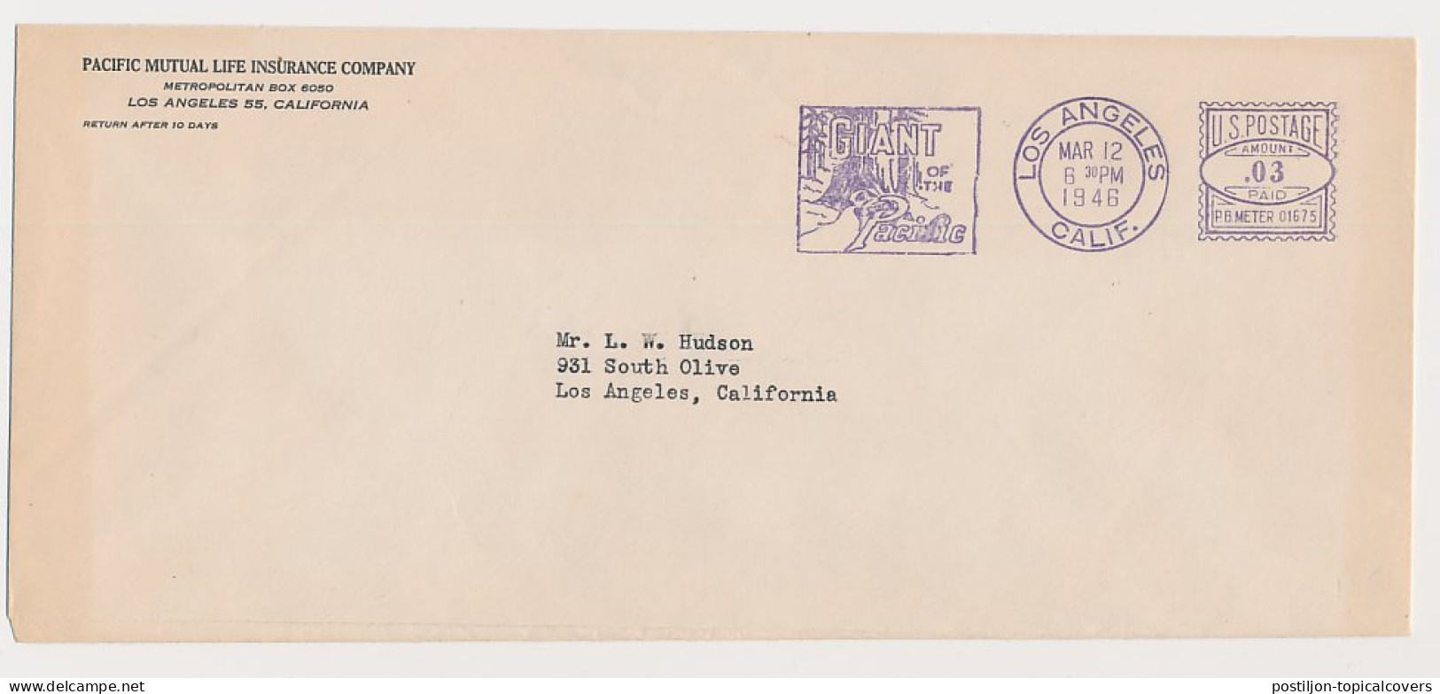 Meter Cover USA 1946 Giant Sequoia Tree -Giant Of The Pacific - Bäume
