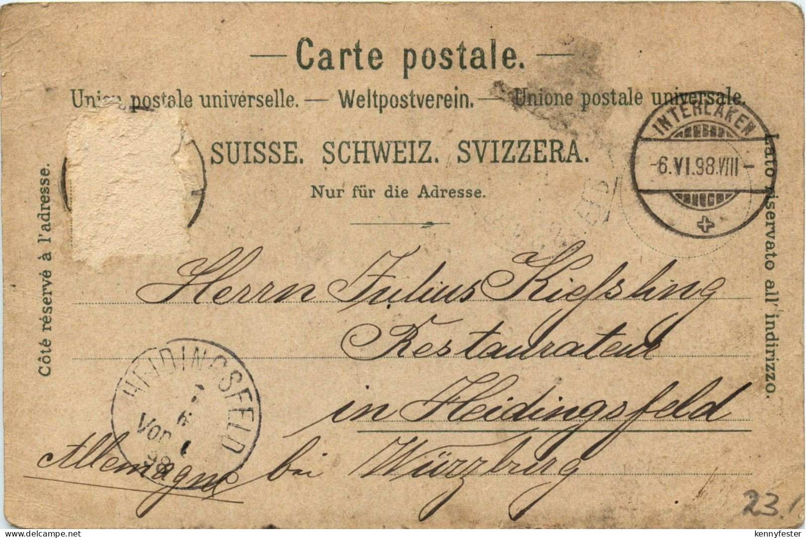 Gruss Aus Interlaken - Litho - Interlaken