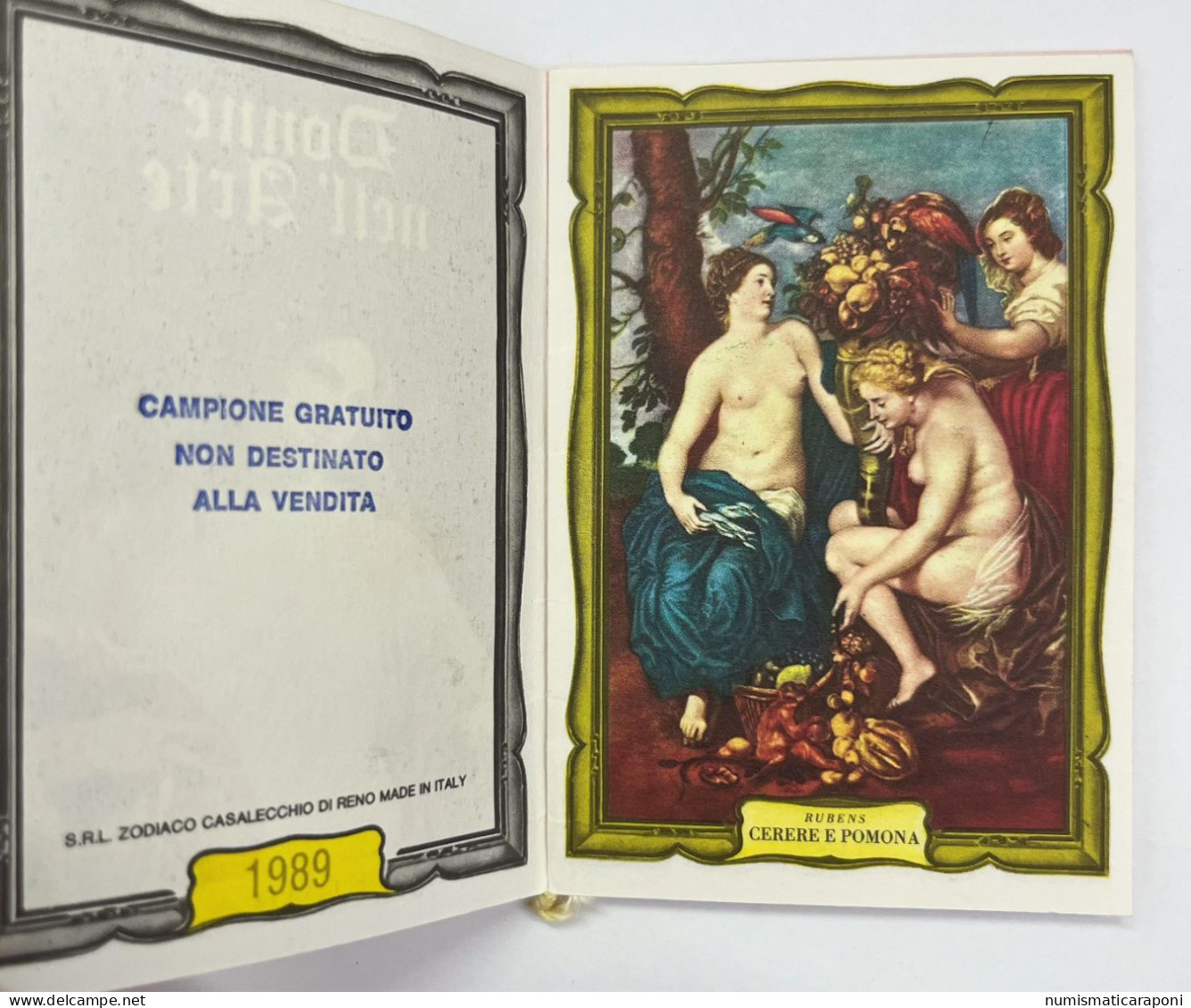 Calendario :Donne Nell'arte 1989 Calendarietto Da Barbiere  Cod.cal.032 - Small : 1981-90