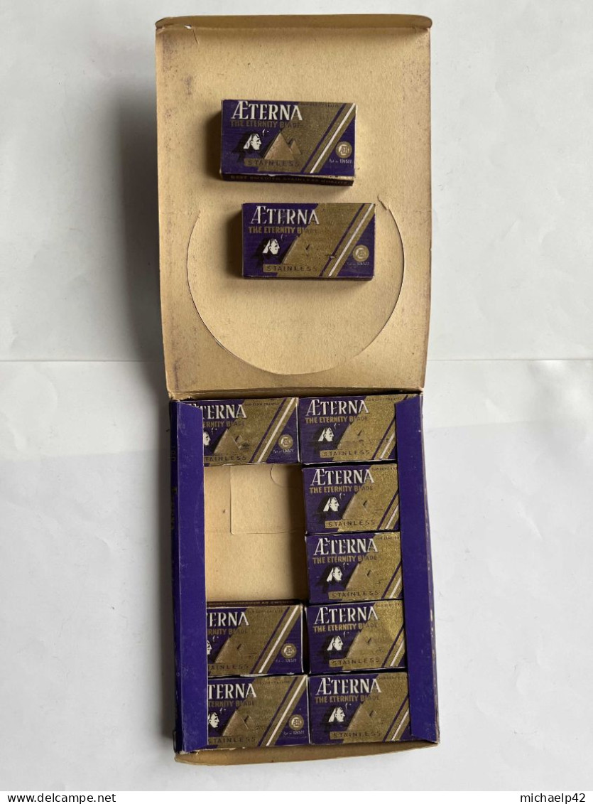 Vintage Swedish Exclusive Quality "Aeterna 40" Extra Strong Double Edge Safety Razor Blades 10x10=100 Complete - Hojas De Afeitar