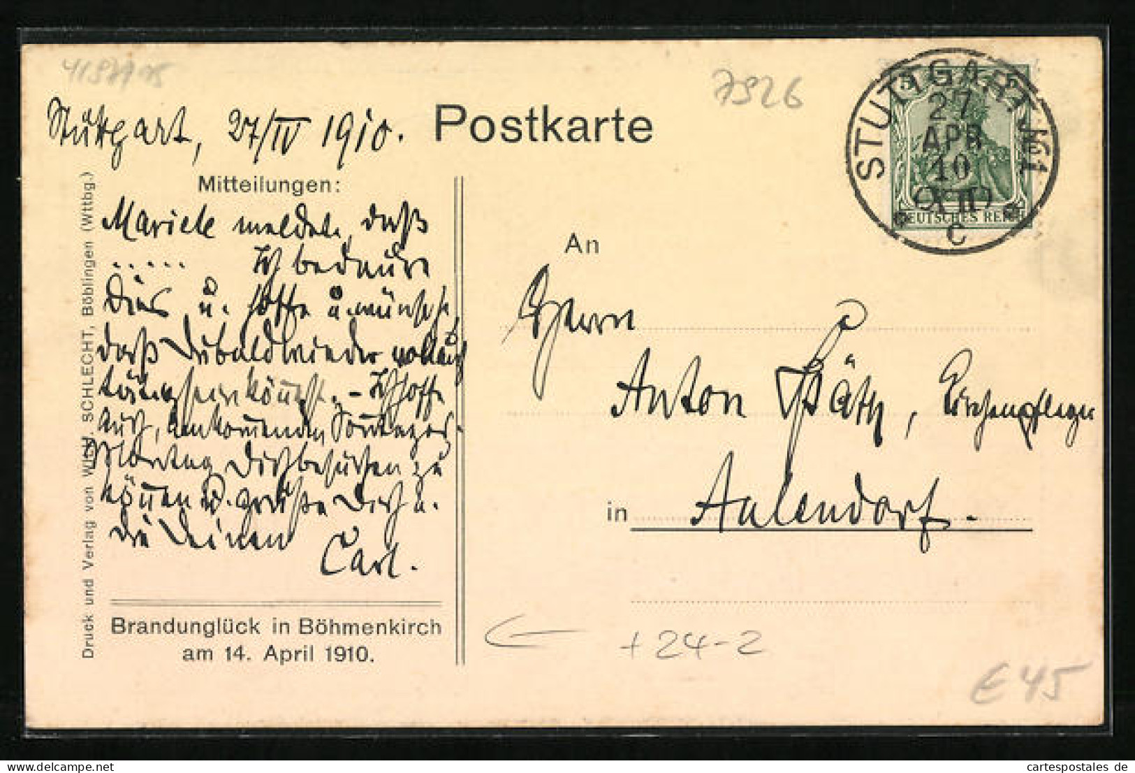 AK Böhmenkirch, Einwohner Zwischen Zerstörten Häusern Nach Dem Brand 1910 - Katastrophen