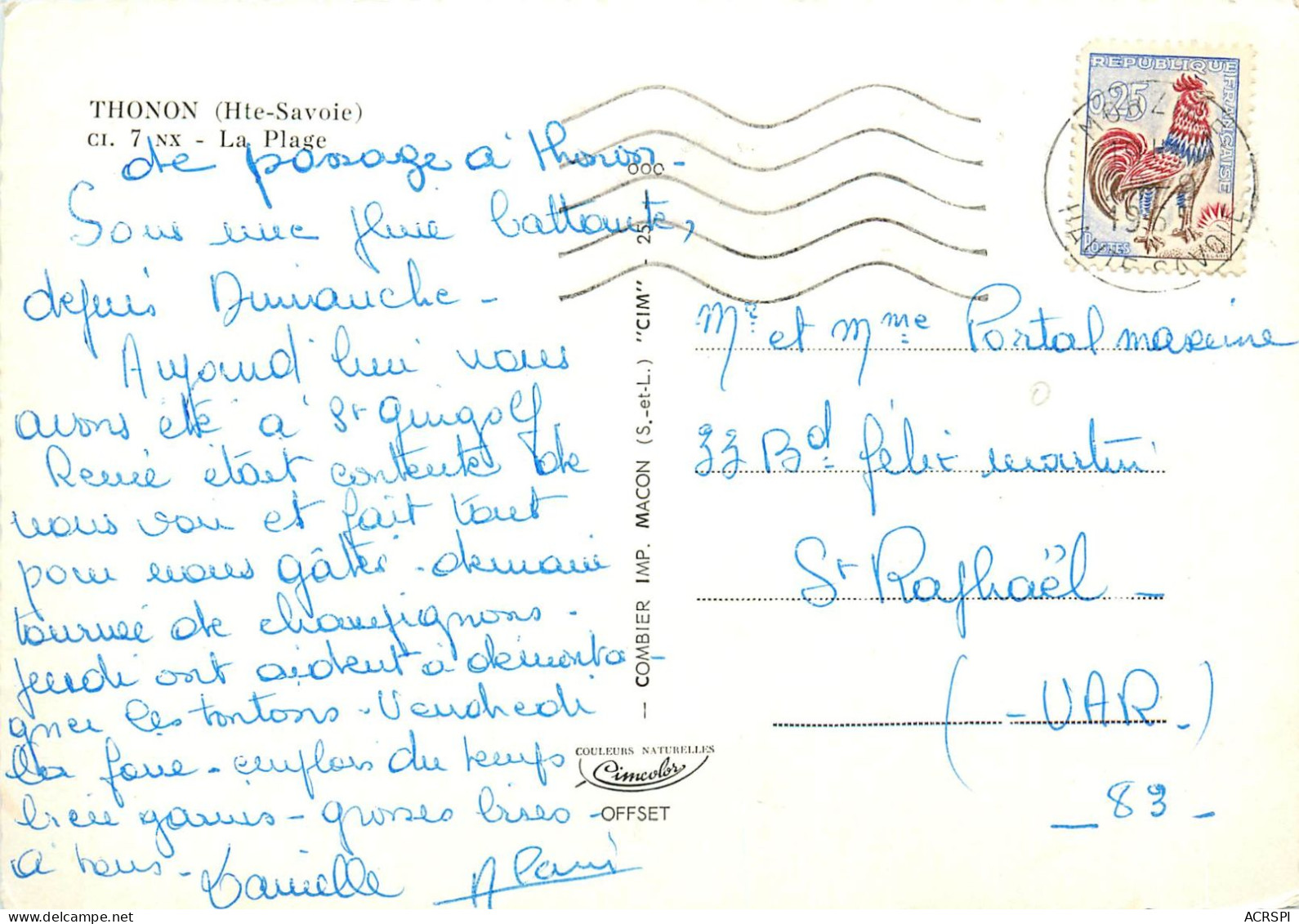 HAUTE SAVOIE THONON  LA PLAGE (scan Recto-verso) KEVREN0536 - Thonon-les-Bains