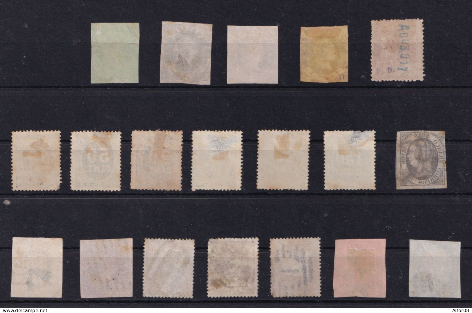ESPAGNE.1851/1885.LOT TIMBRES NEUFS SG ET OBLITERES.LOT TRES INTERESSANT.A VOIR - Collections