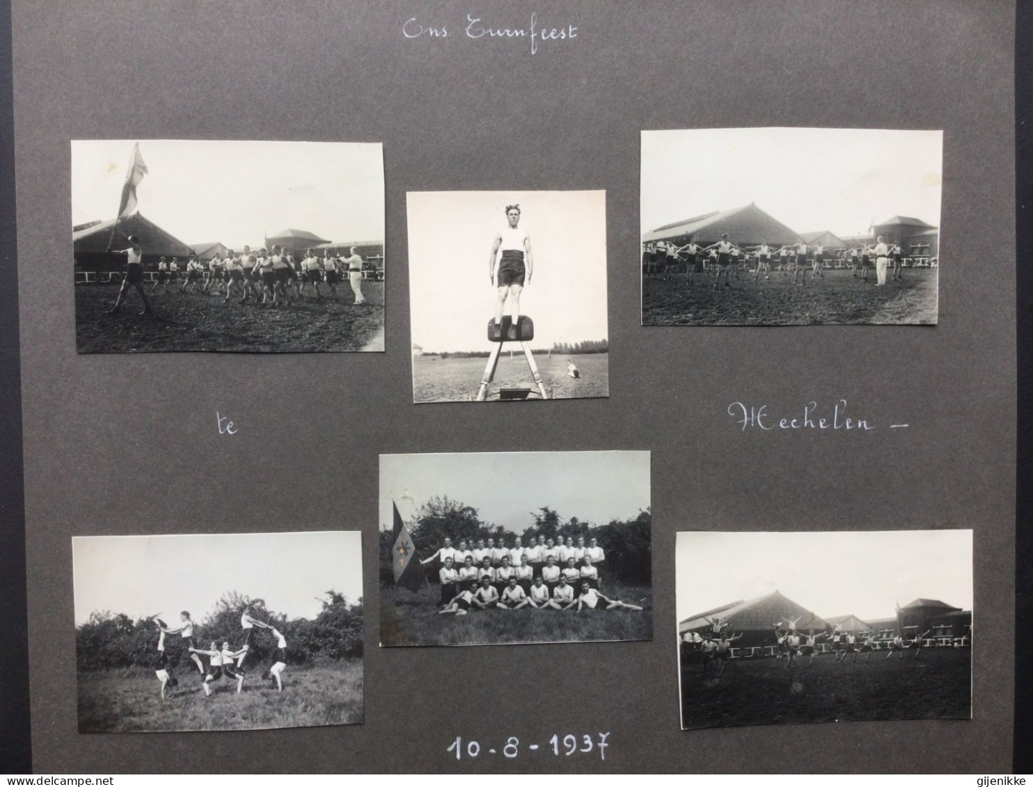 8 Vintage Foto's .1936 . Turnfeest Van 't Leger.Artillerie  8e Regiment Mechelen - Deportes