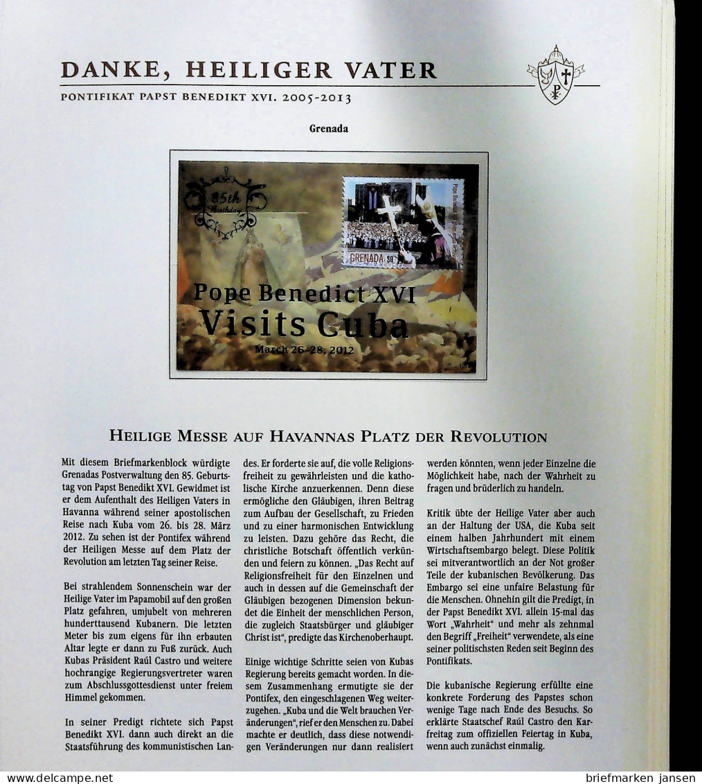 Sammlung "Papst Benedict XVI. 2005-2013" (alle Seiten sind unten abgebildet)