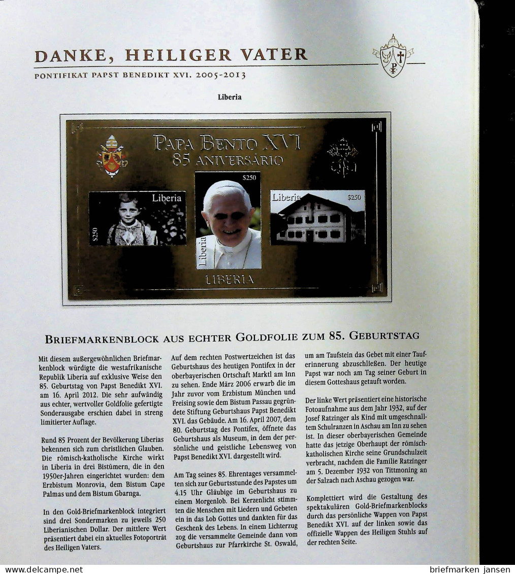 Sammlung "Papst Benedict XVI. 2005-2013" (alle Seiten sind unten abgebildet)