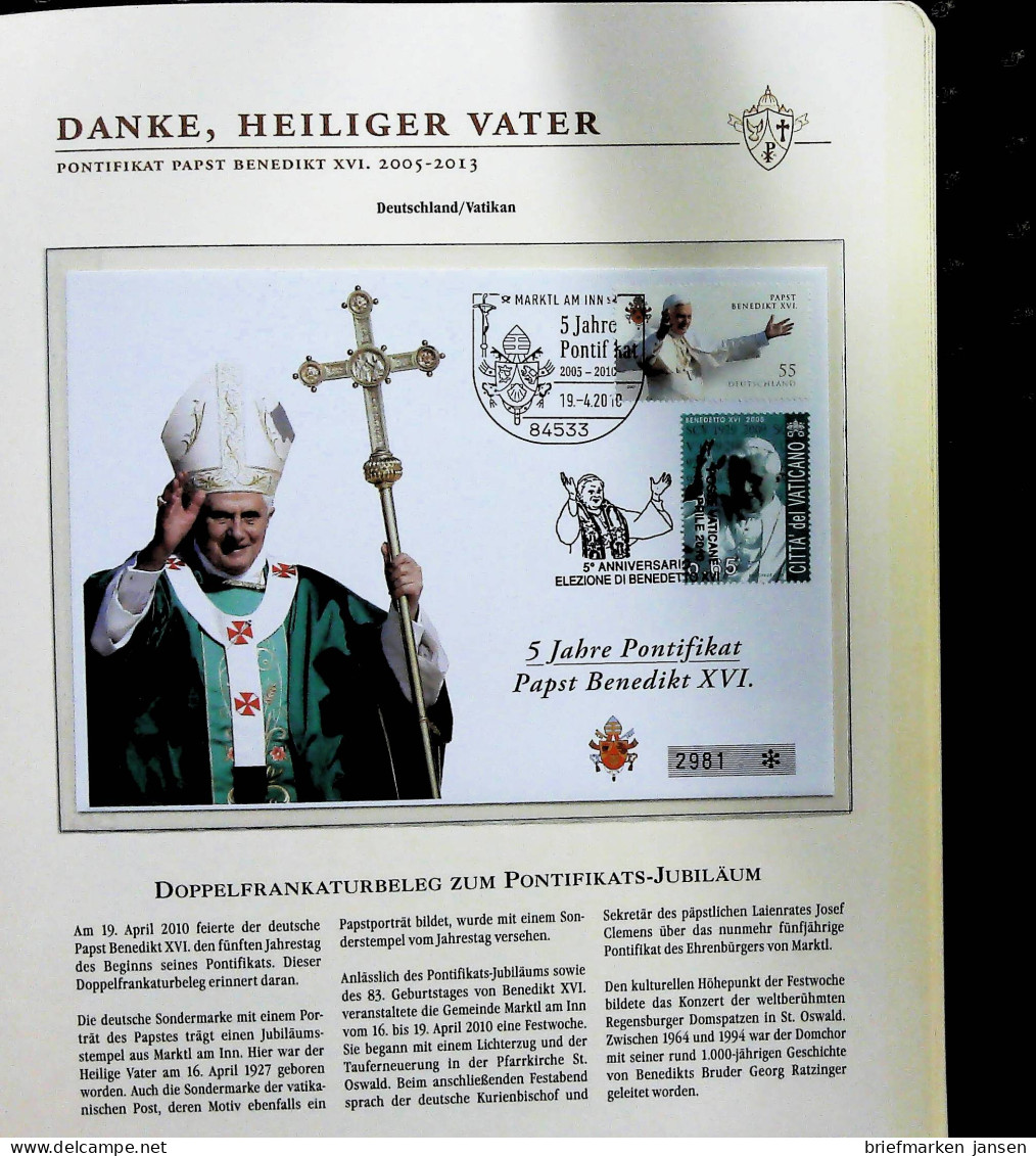 Sammlung "Papst Benedict XVI. 2005-2013" (alle Seiten sind unten abgebildet)