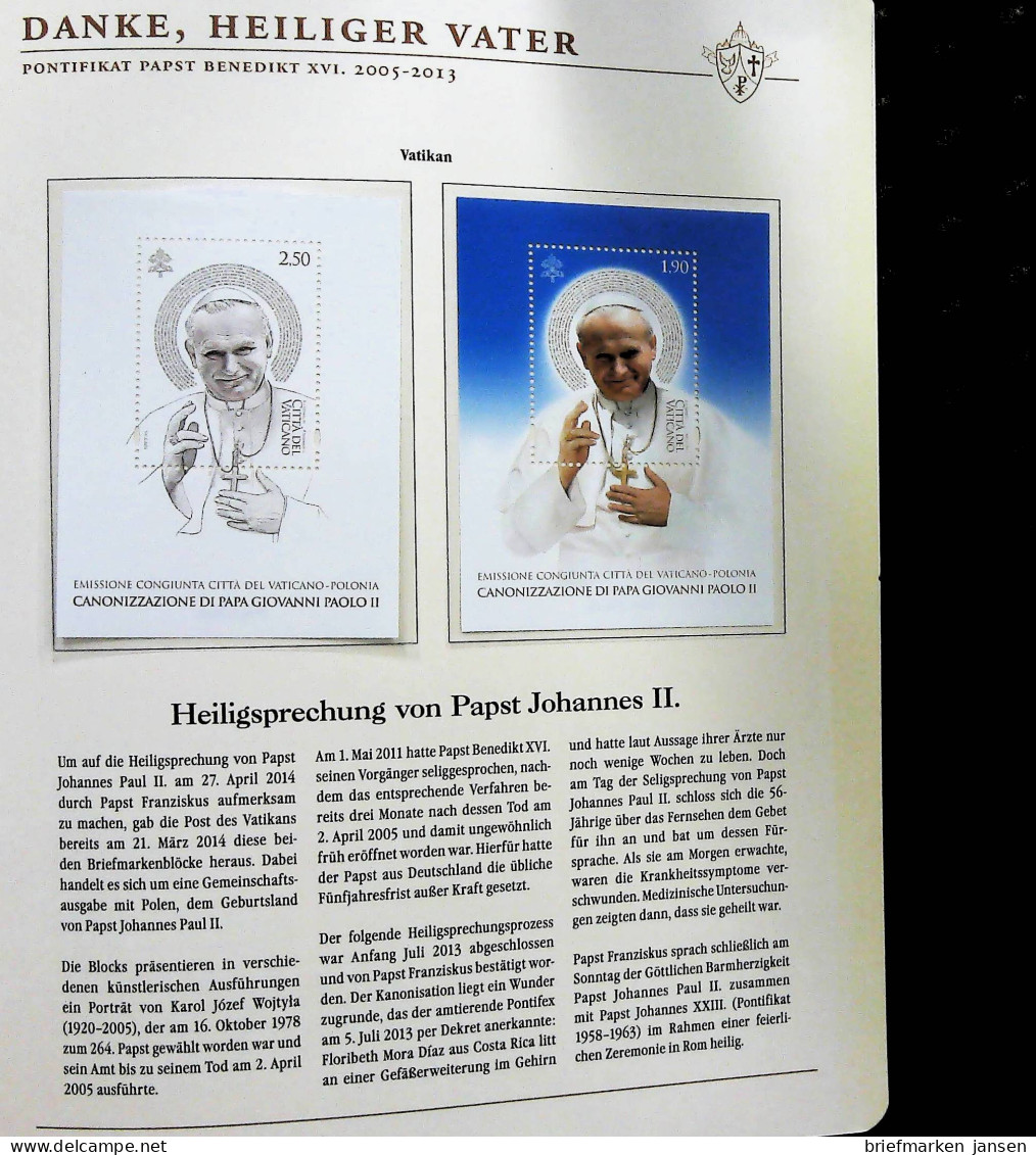 Sammlung "Papst Benedict XVI. 2005-2013" (alle Seiten sind unten abgebildet)