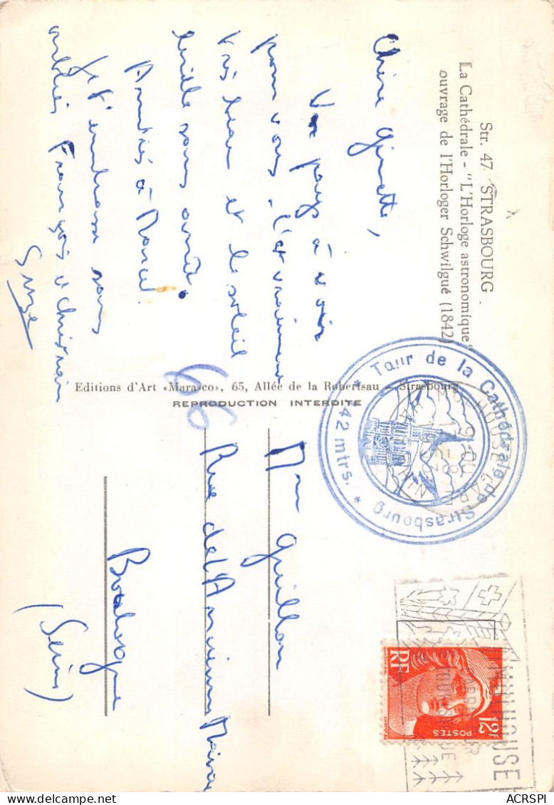 STRASBOURG La Cathédrale Intérieur L'horloge Astronomique 19 (scan Recto Verso)KEVREN0712 - Strasbourg
