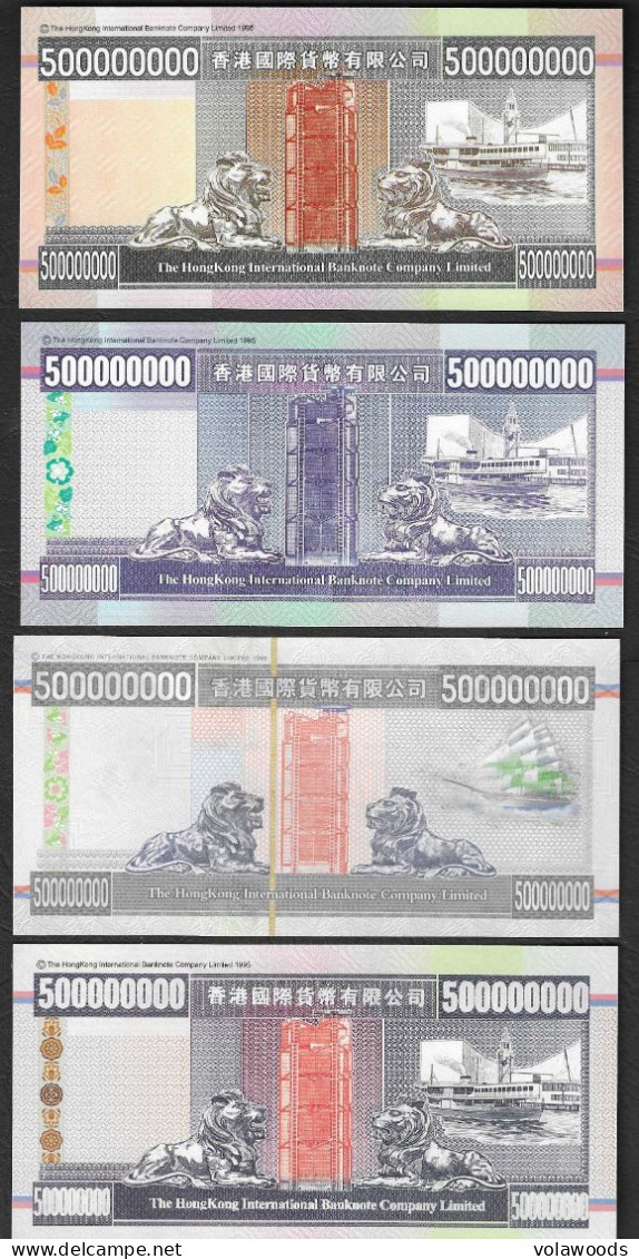 Hong Kong - 5 Banconote Non Circolate FdS UNC Fantasy Notes Da 500.000.000 Dollari - 1995 - Hong Kong