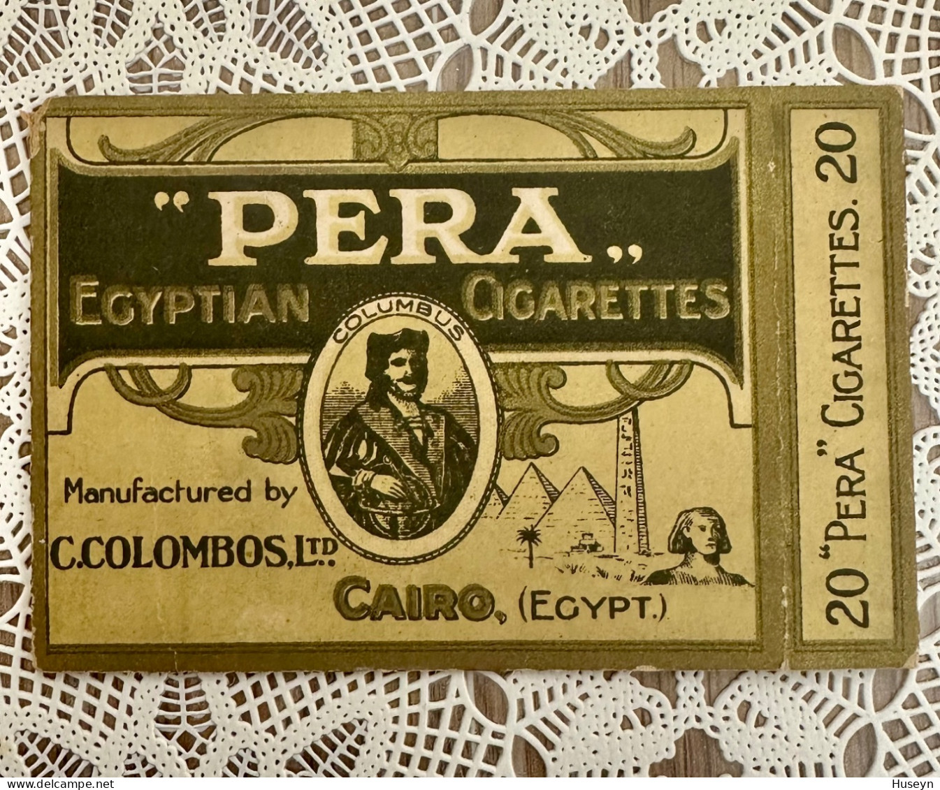Vintage Pera Egypt Cigarette Empty Box Manufactured By C.colombos - Empty Tobacco Boxes