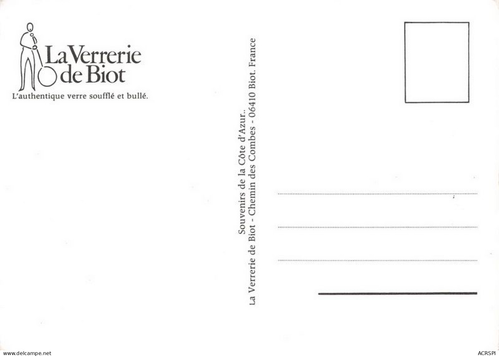LA Verrerie De BIOT L Authentique Verre Souffle Et Bulle 20(SCAN RECTO VERSO)MA0079 - Biot
