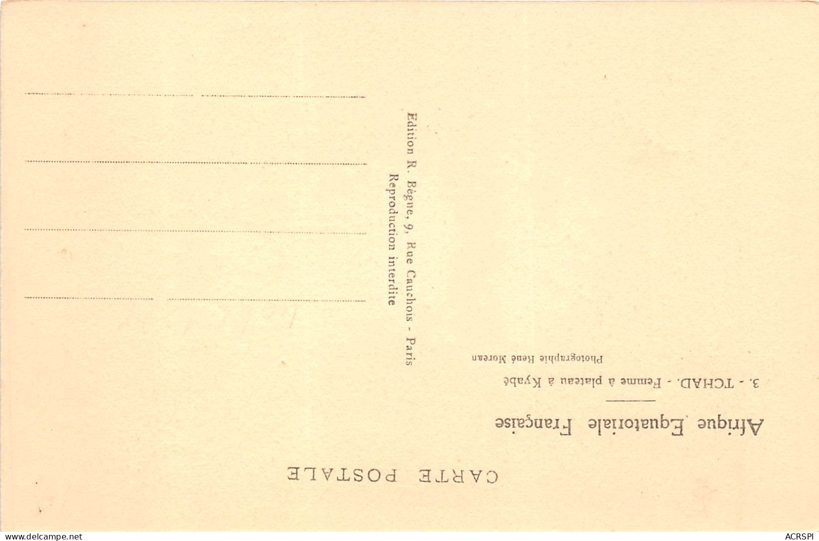 TCHAD Femme A Plateau A Kyabe 32(scan Recto-verso) MA200 - Tsjaad