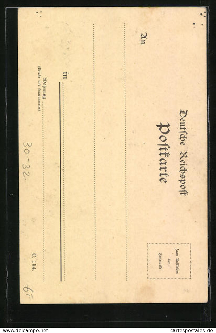 Lithographie Reservesoldate Mit Standarte, Reserve 1900, Altes Wunder, IR 199 - Weltkrieg 1914-18