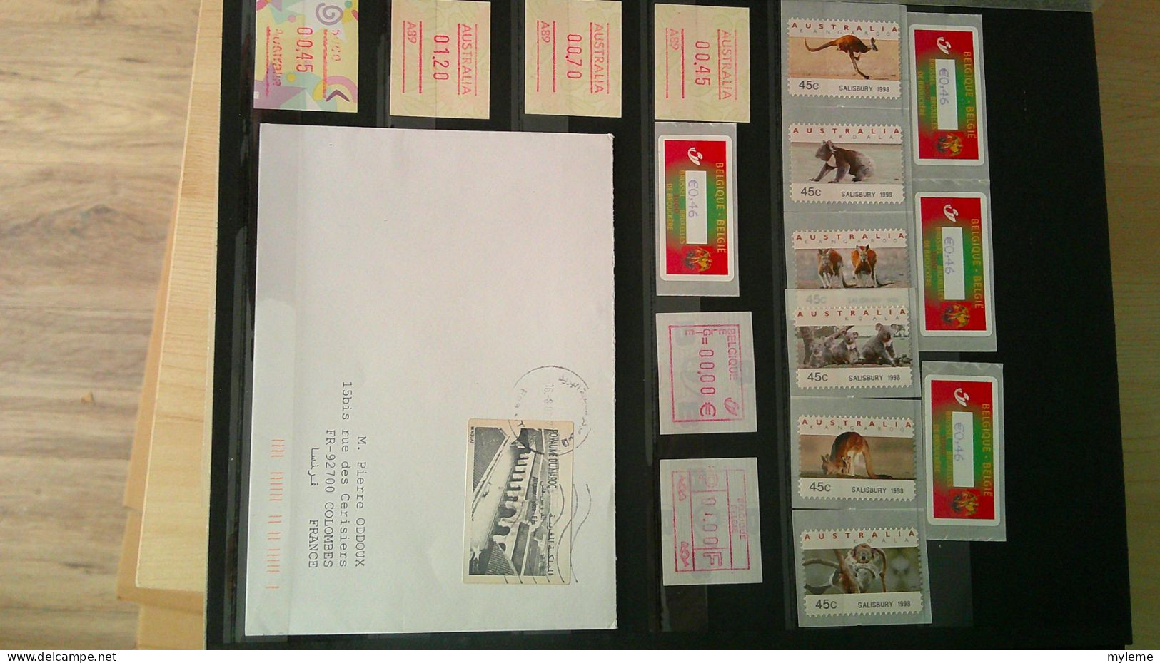 BS377 Bel ensemble de timbres de distributeurs neufs, sur fragments et sur courriers de divers pays. A saisir !!!