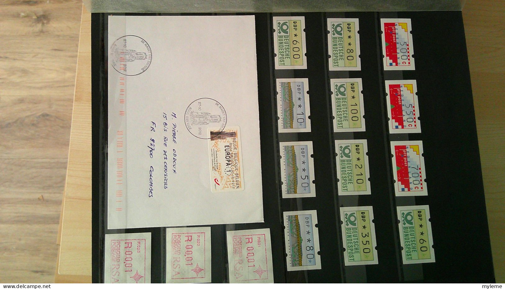 BS377 Bel ensemble de timbres de distributeurs neufs, sur fragments et sur courriers de divers pays. A saisir !!!