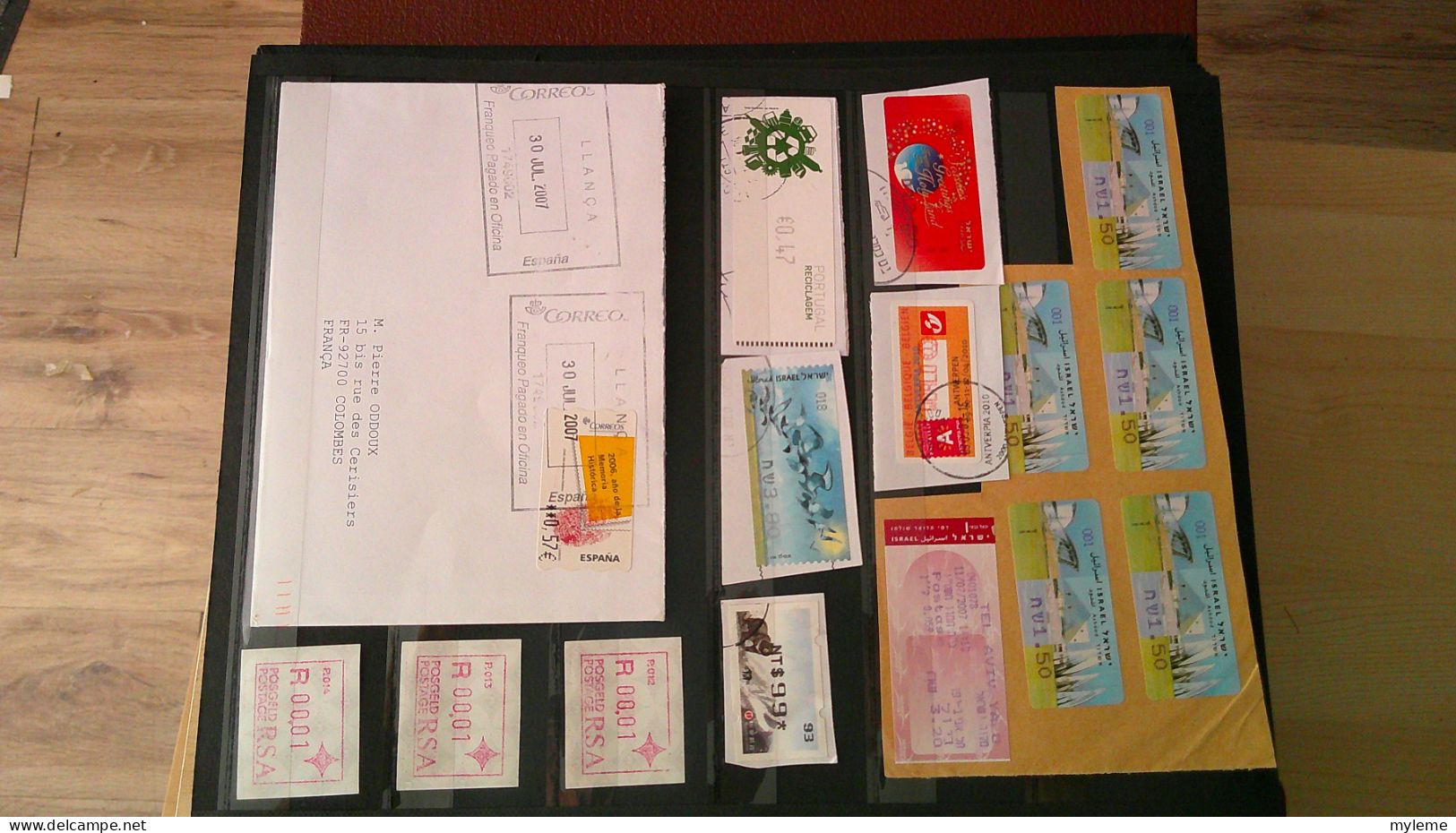 BS377 Bel ensemble de timbres de distributeurs neufs, sur fragments et sur courriers de divers pays. A saisir !!!