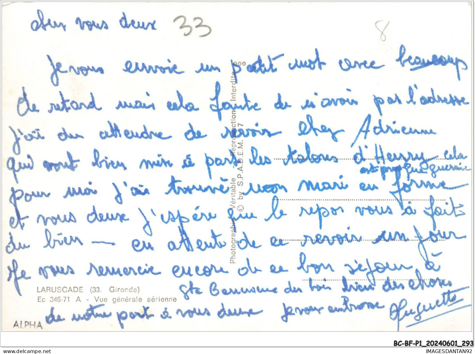 BC-BFP1-0147-33 - LARUSCADE - Vue Générale Aérienne - Blaye