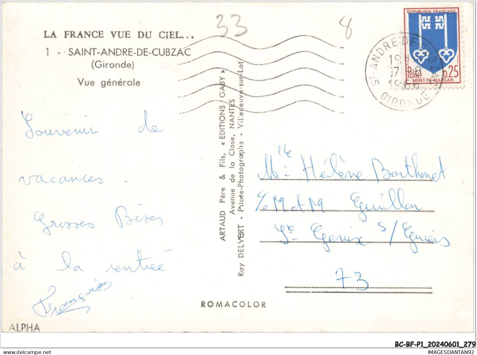 BC-BFP1-0140-33 - SAINT-ANDRE-DE-CUBZAC - Vue Générale - Blaye
