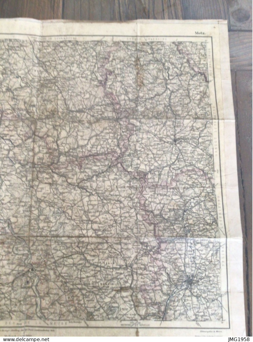 TRES ANCIENNE CARTE ALLEMANDE MITTELEUROPA - BERLIN 1909 - METZ - RARE - Geographical Maps