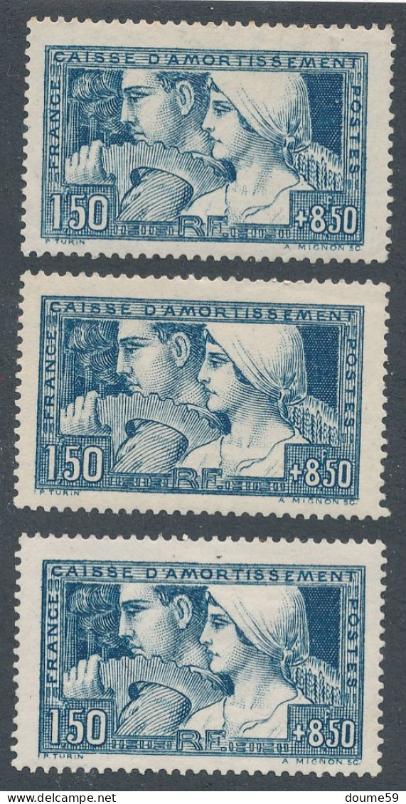 HK-320: FRANCE:  N°262* (les Trois états) (252a Et 252b: Gomme 2ème Choix) - Ongebruikt