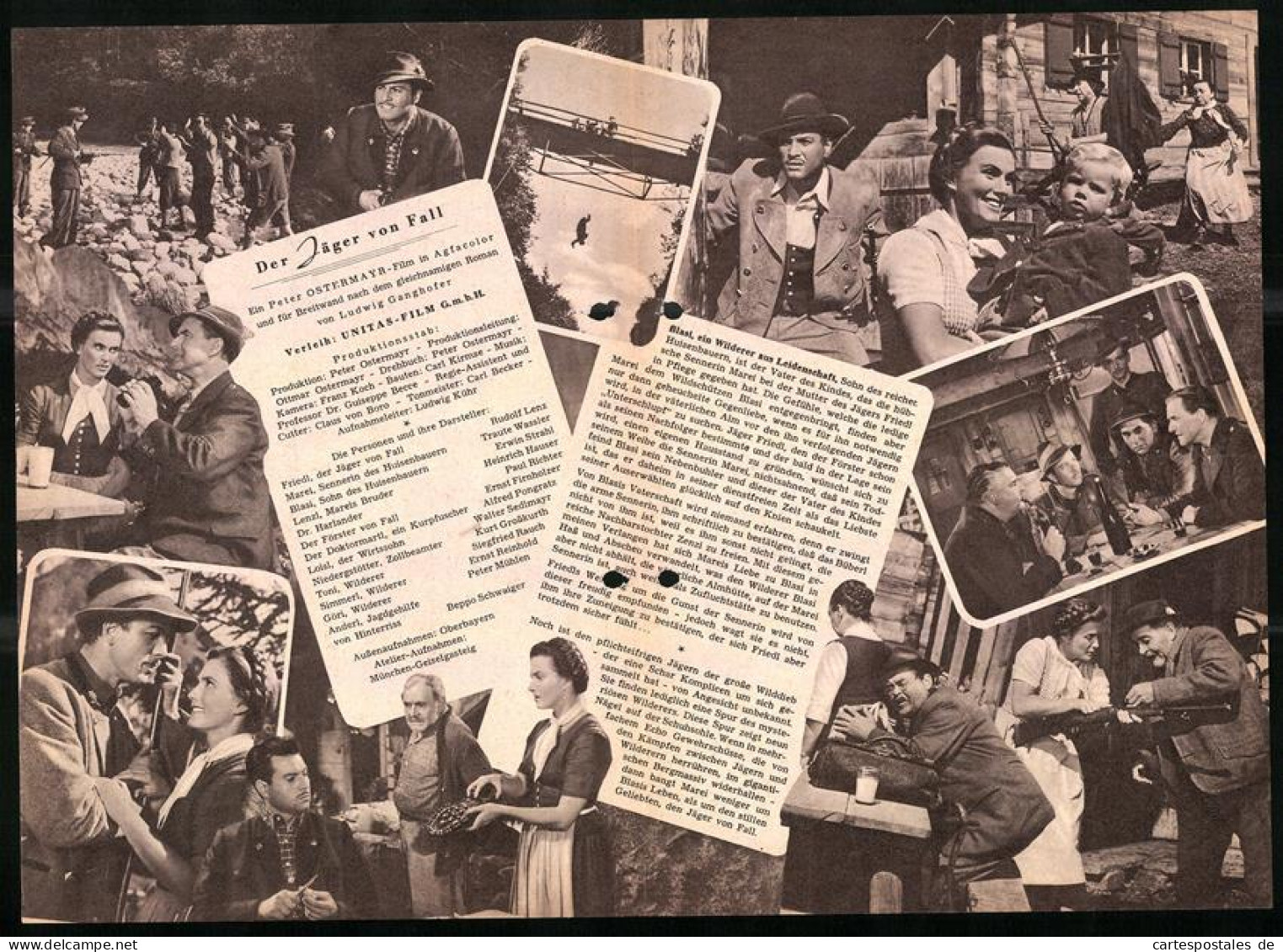 Filmprogramm DNF, Der Jäger Von Fall, Rudolf Lenz, Traute Wasslerm Erwin Stahl, Regie Peter Ostermayr - Magazines