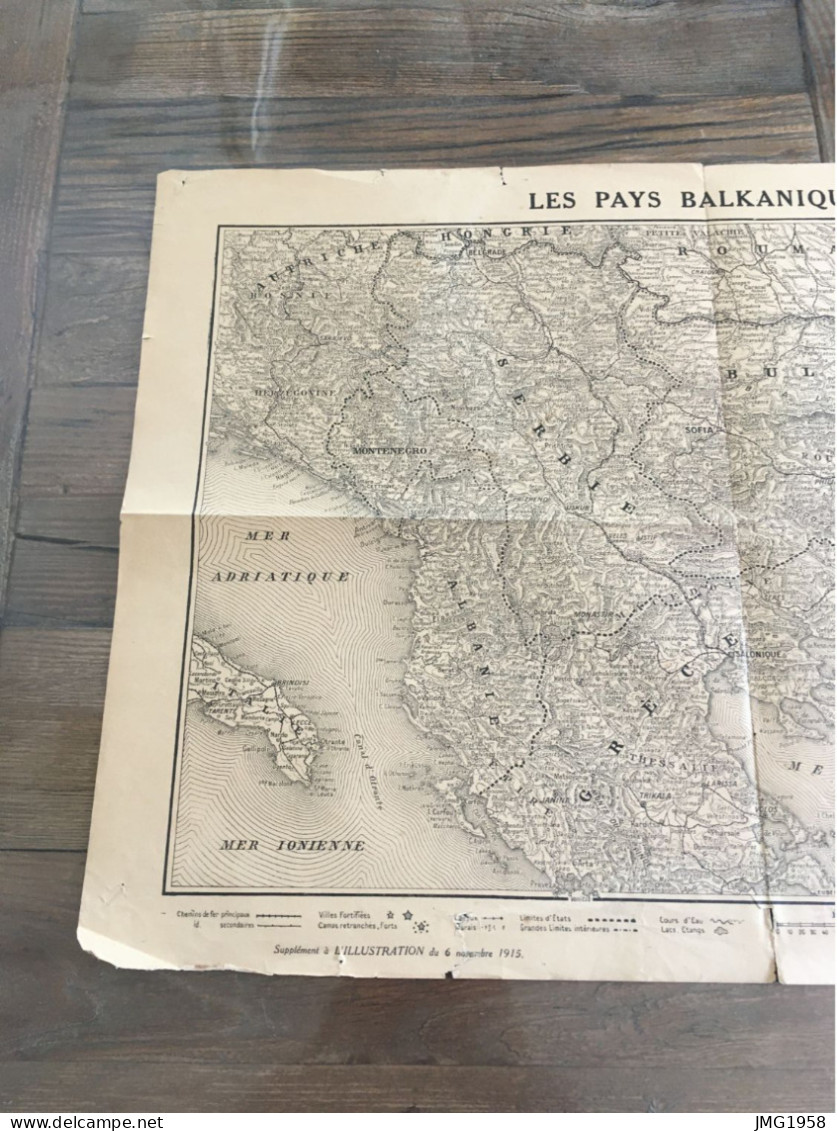 ANCIENNE CARTE DES PAYS BALKANIQUES 1915 *****. - Other & Unclassified