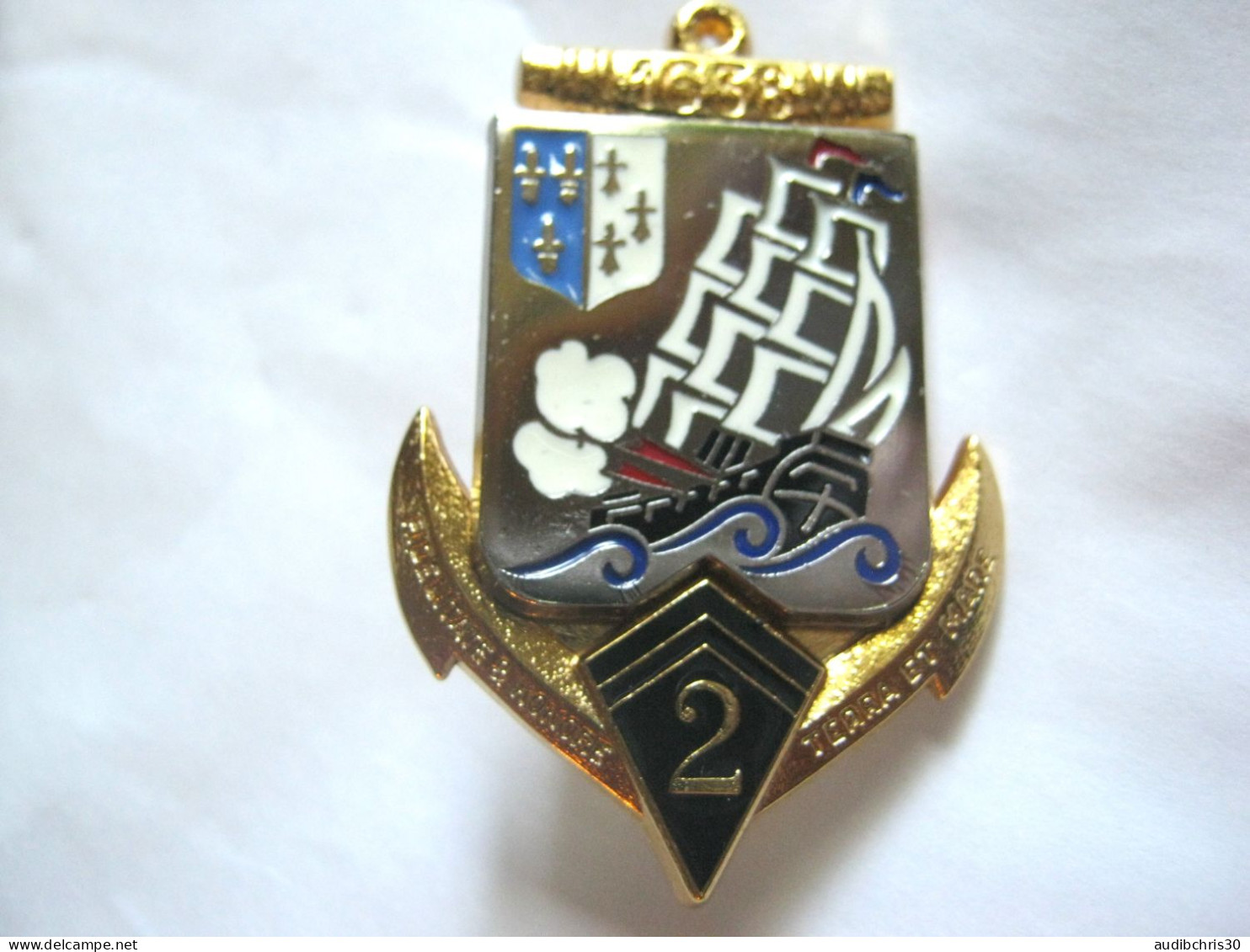 INSIGNE DES TROUPES DE MARINE LE 2° RIMa (SOUS EMBALLAGE D'ORIGINE)  Y. DELSART  NEUF - Army