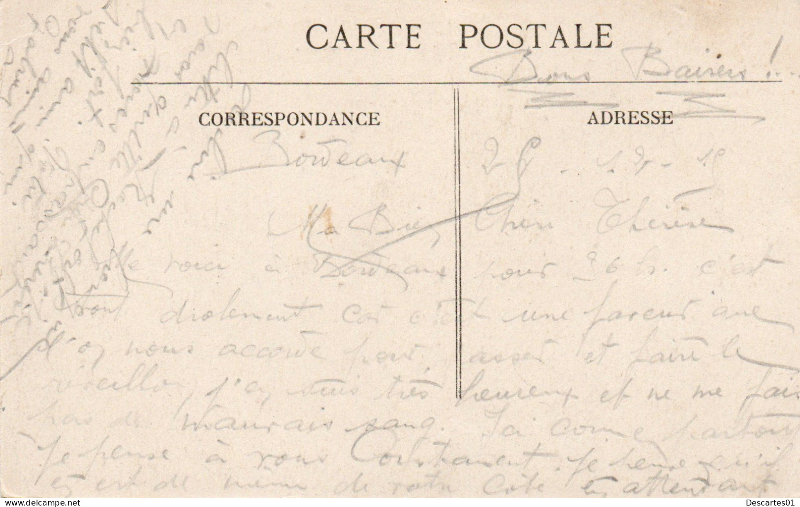 C P A  ANIMEE  BORDEAUX LES ALLEES DAMOUR    CIRCULEE  1915 - Blaye