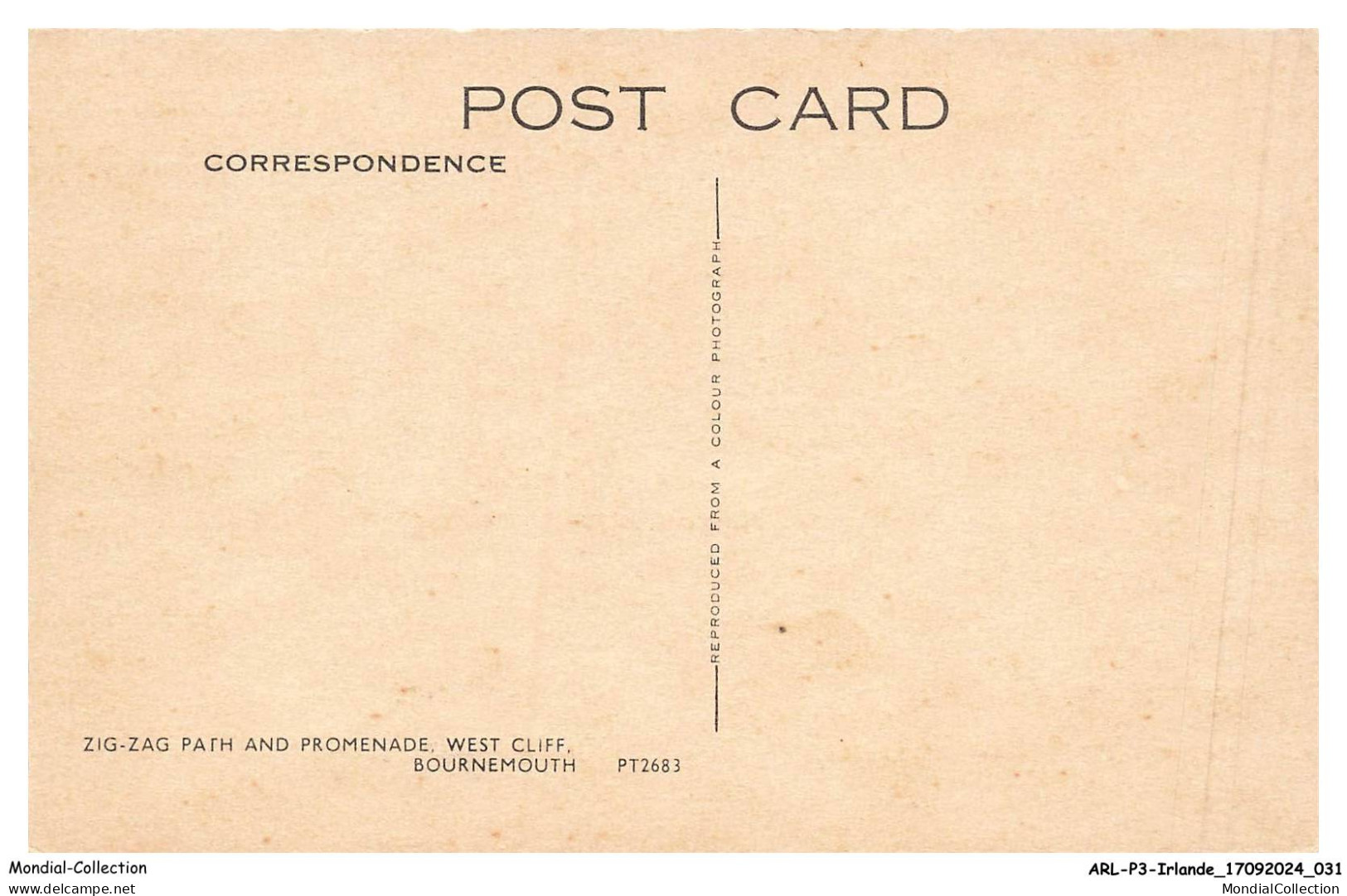 ARLP3-0183-IRLANDE - BOURNEMOUTH - Zig-zag Path And Promenade - West Cliff - Bournemouth (fino Al 1972)
