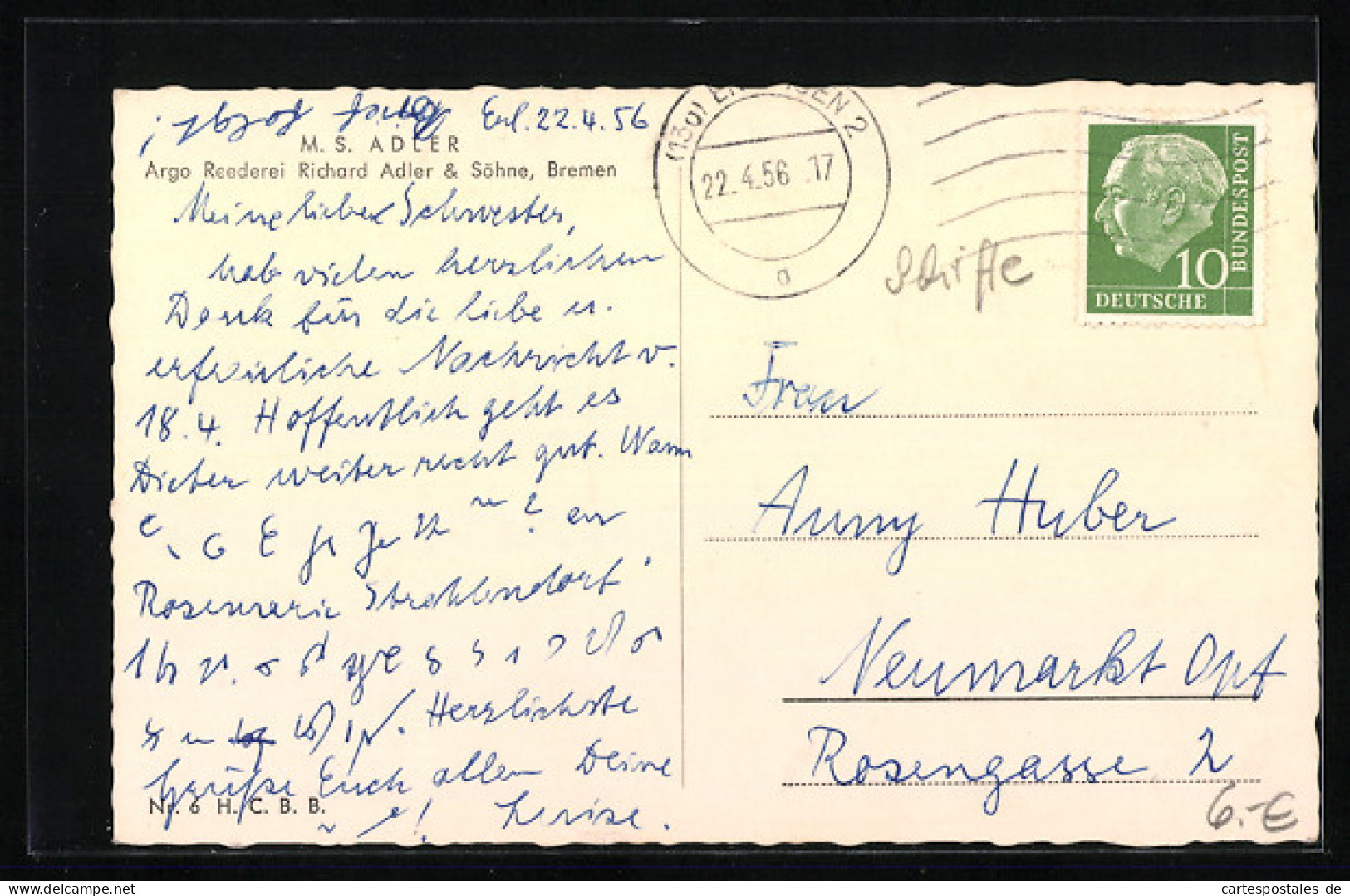 AK Handelsschiff MS Adler Vor Küste - Handel