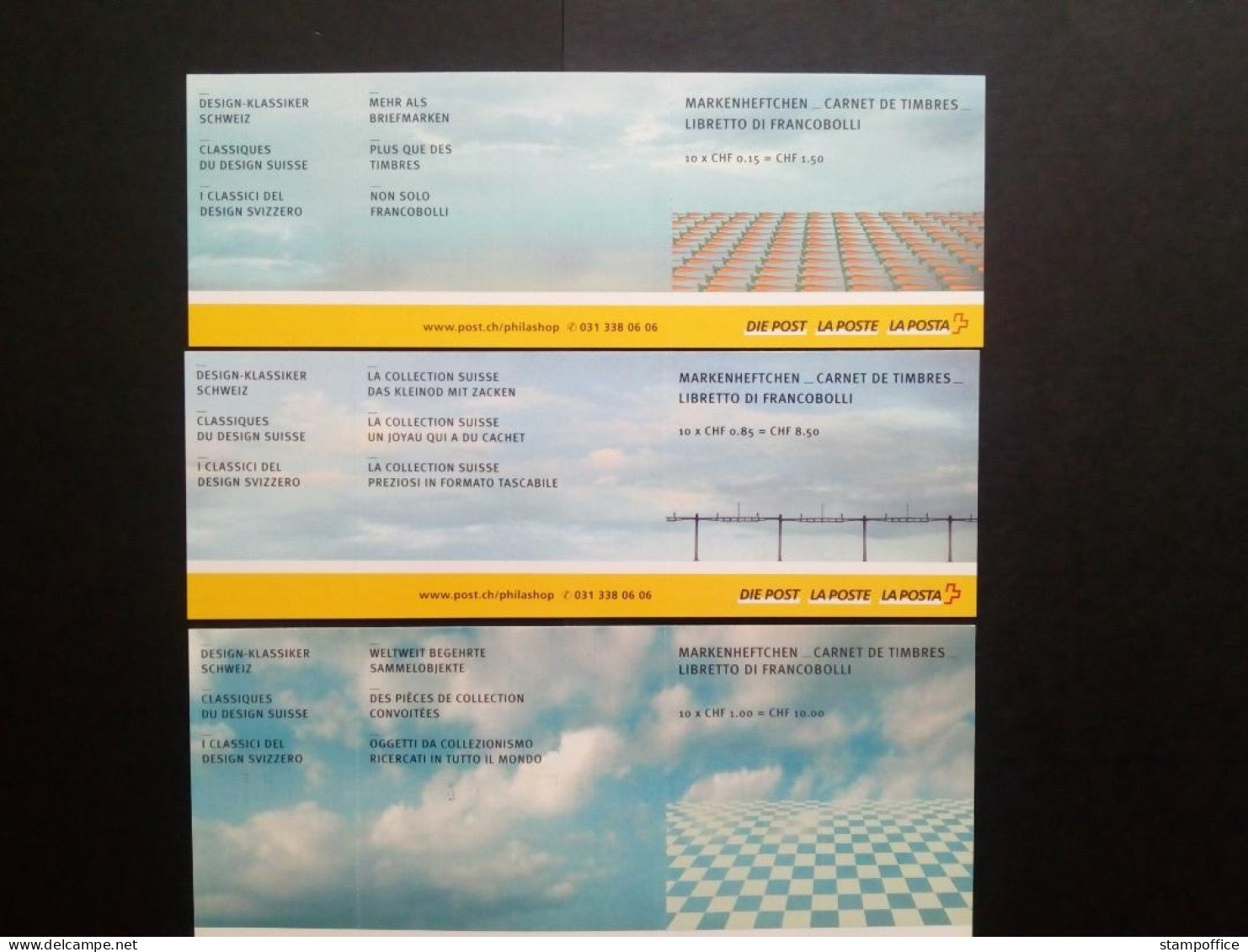 SCHWEIZ MH 0-134 Bis MH 0-136 GESTEMPELT DESIGN 2003 - Markenheftchen