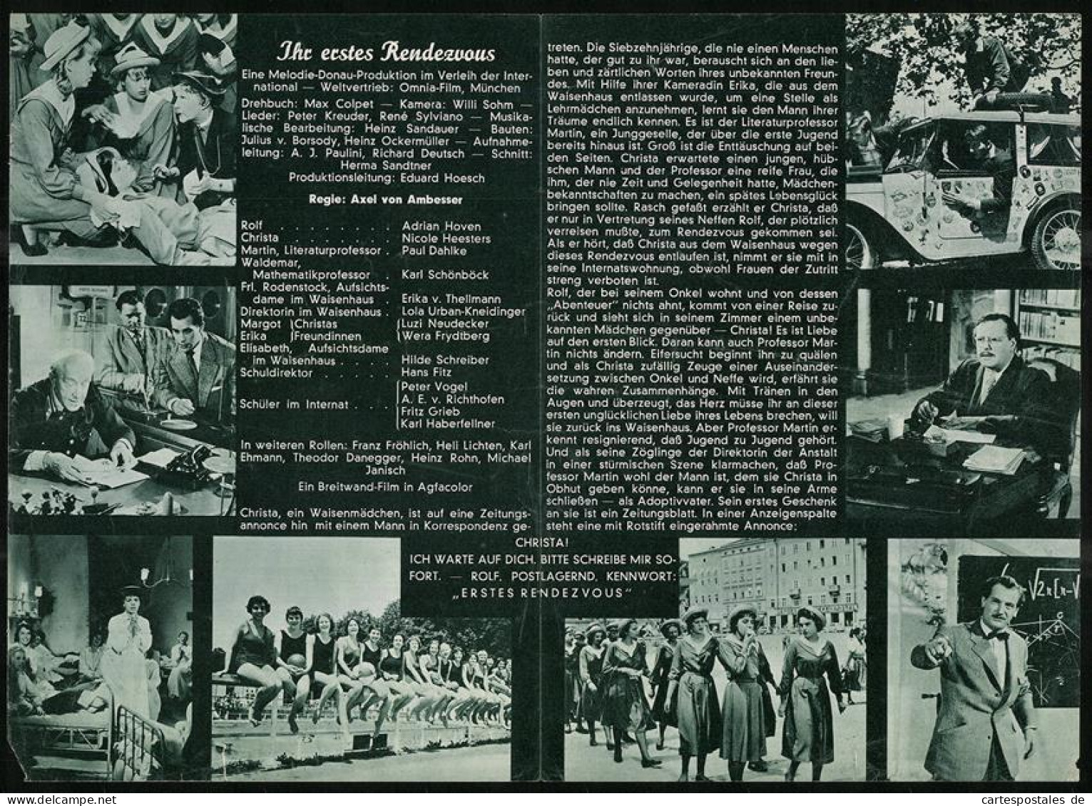 Filmprogramm Programm Von Heute Nr. 388, Ihr Erstes Rendezvous, Adrian Hoven, Nicole Heesters, Regie: Axel Von Ambesser - Magazines