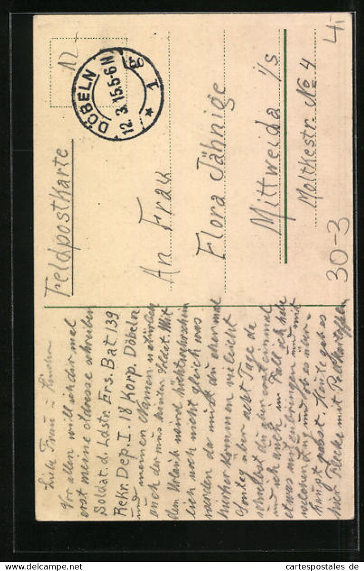 AK So Leben Wir In Der Kaserne Zu Mittag, Sol Leben Wir Bei Ihr, 1. Weltkrieg - Weltkrieg 1914-18