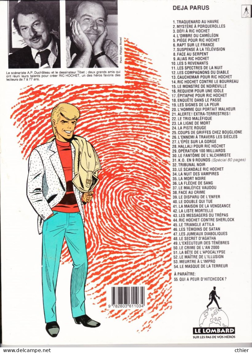 RIC HOCHET - LE MASQUE DE LA TERREUR - 54 - Edition Originale - Ric Hochet