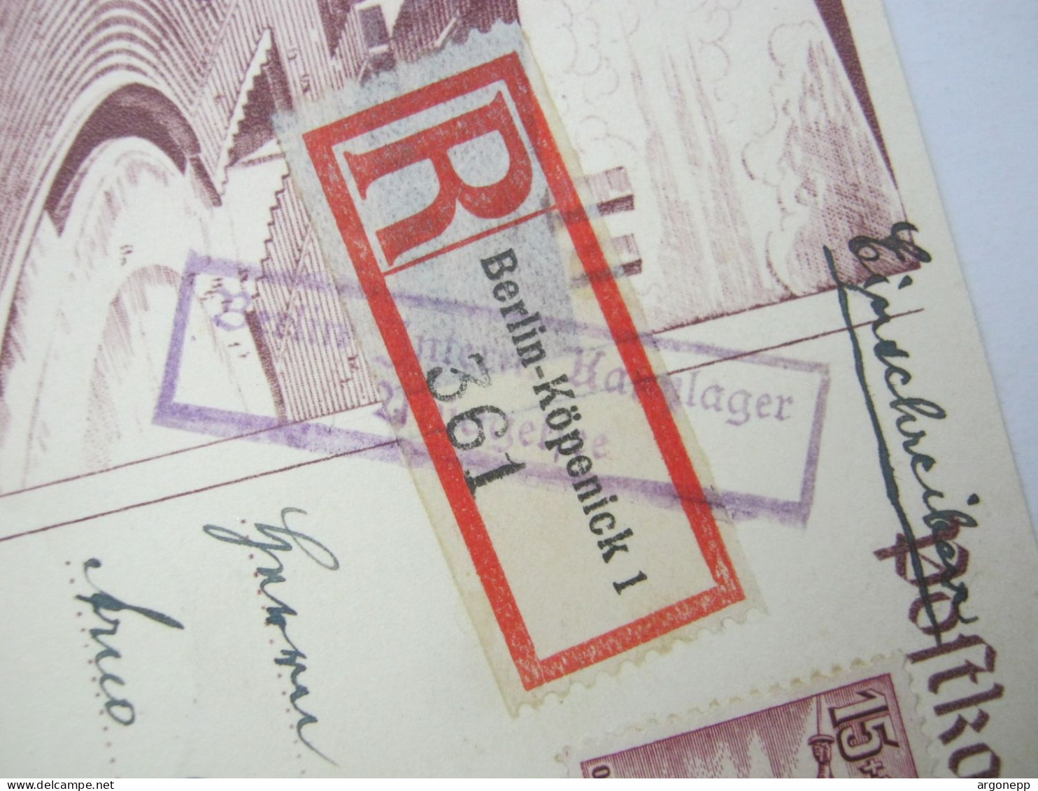 Olympische Spiele 1936 , Ganzsache Als Einschreiben Mit Nebenstempel : Intern. Kanulager Müggelsee - Sommer 1936: Berlin