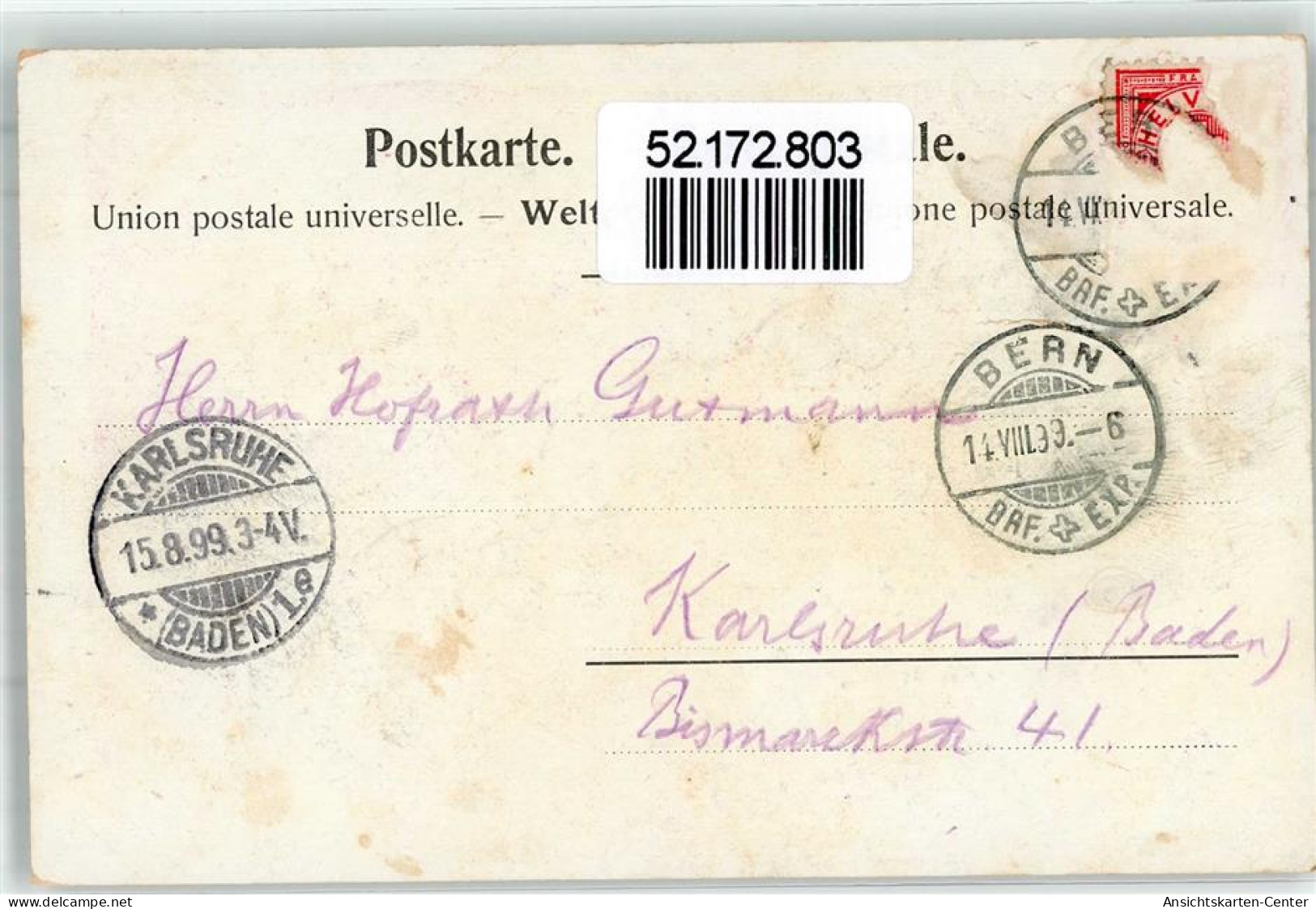 52172803 - Bern Berne - Sonstige & Ohne Zuordnung