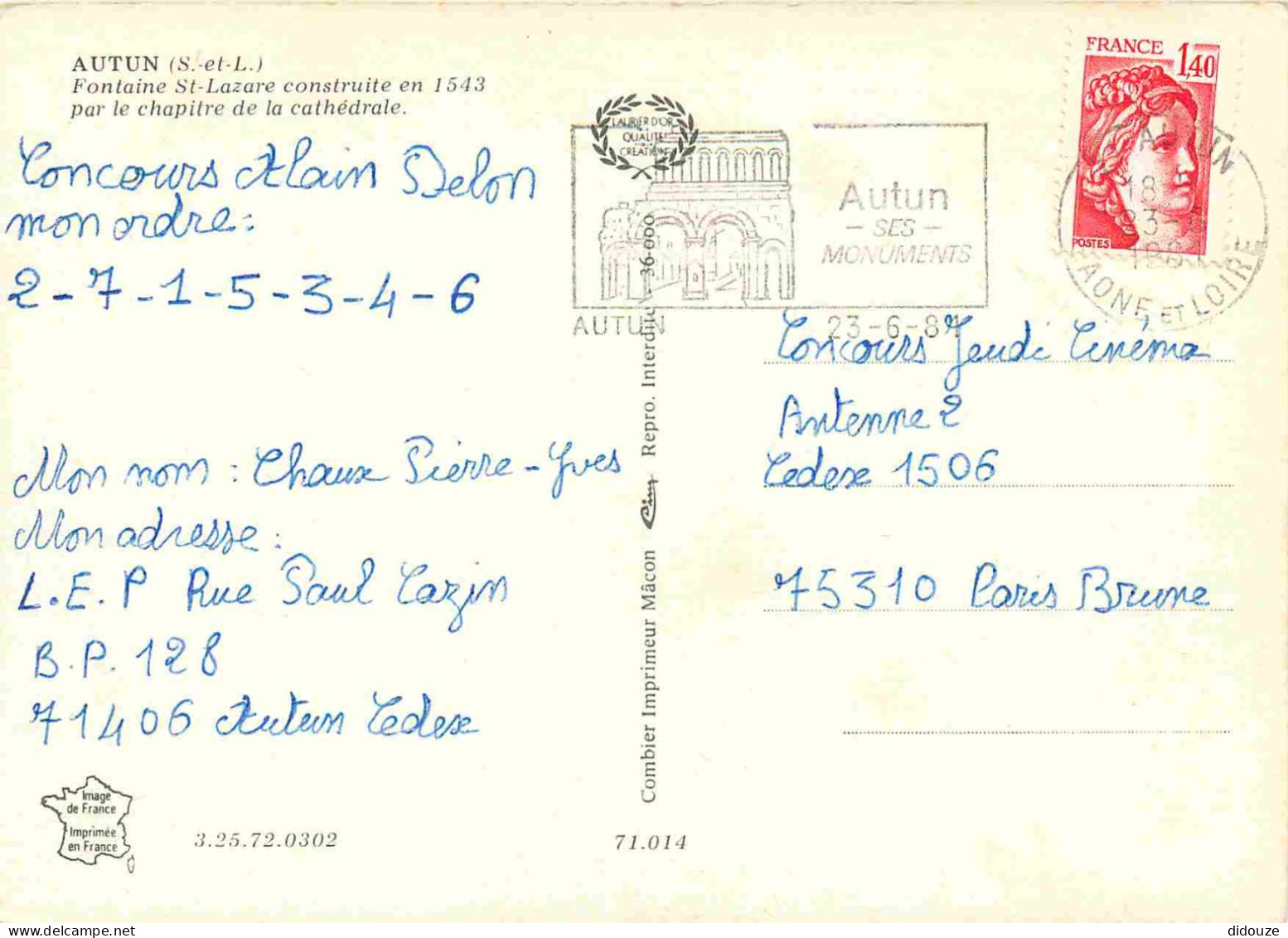 71 - Autun - La Fontaine Saint Lazare - CPM - Voir Scans Recto-Verso - Autun
