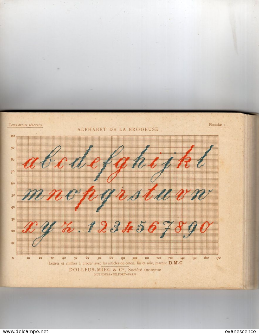 Alphabet De La Brodeuse : 100 Pages Environ + Calques , Points Comptés  ///  Ref. Juil. 25 ///  Ref. Tir - Point De Croix