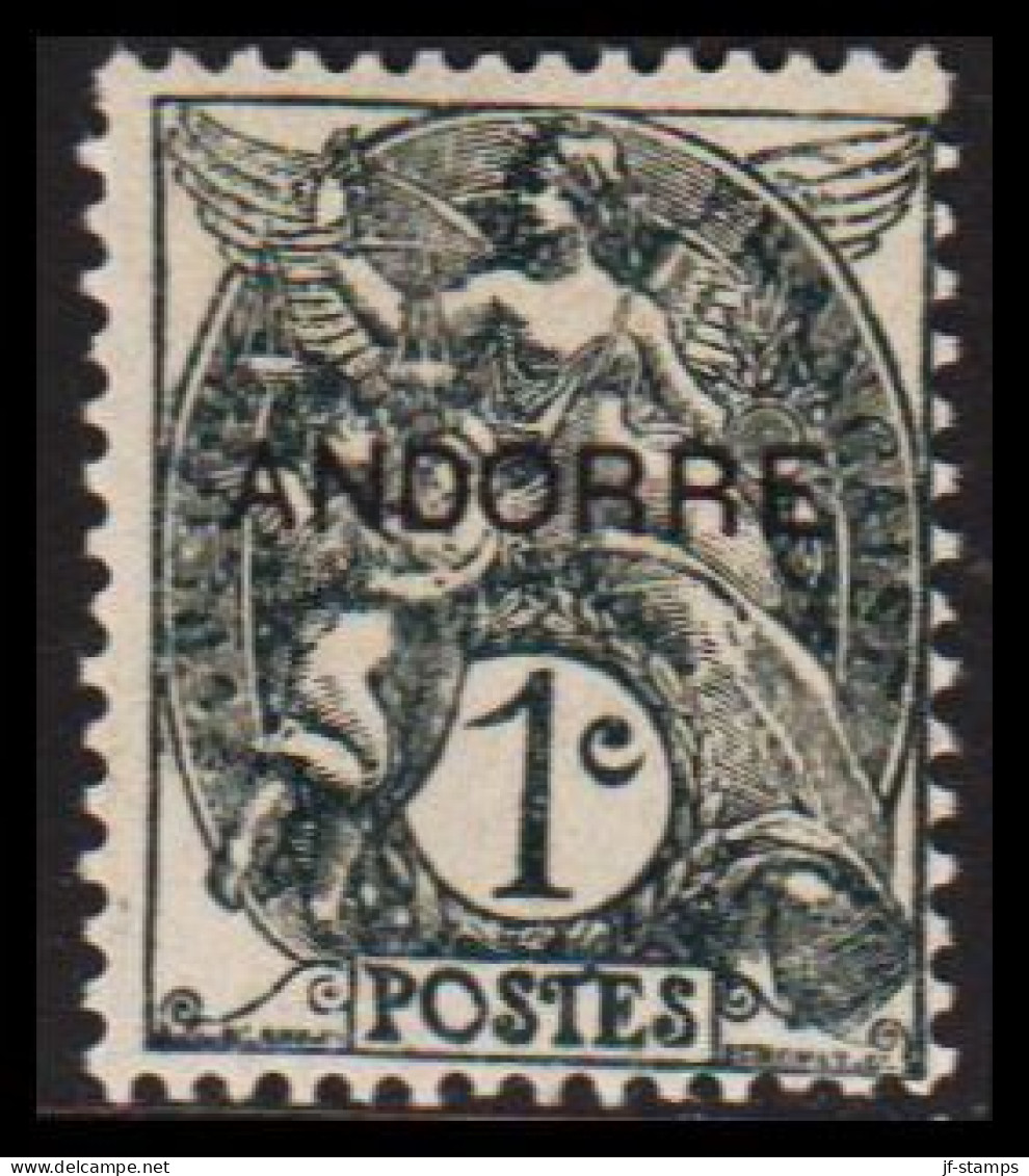 1931. ANDORRE. FR. Rep. FRANCAISE. 1 C. Overprinted ANDORRE Hinged.  (Michel 1) - JF535151 - Ungebraucht