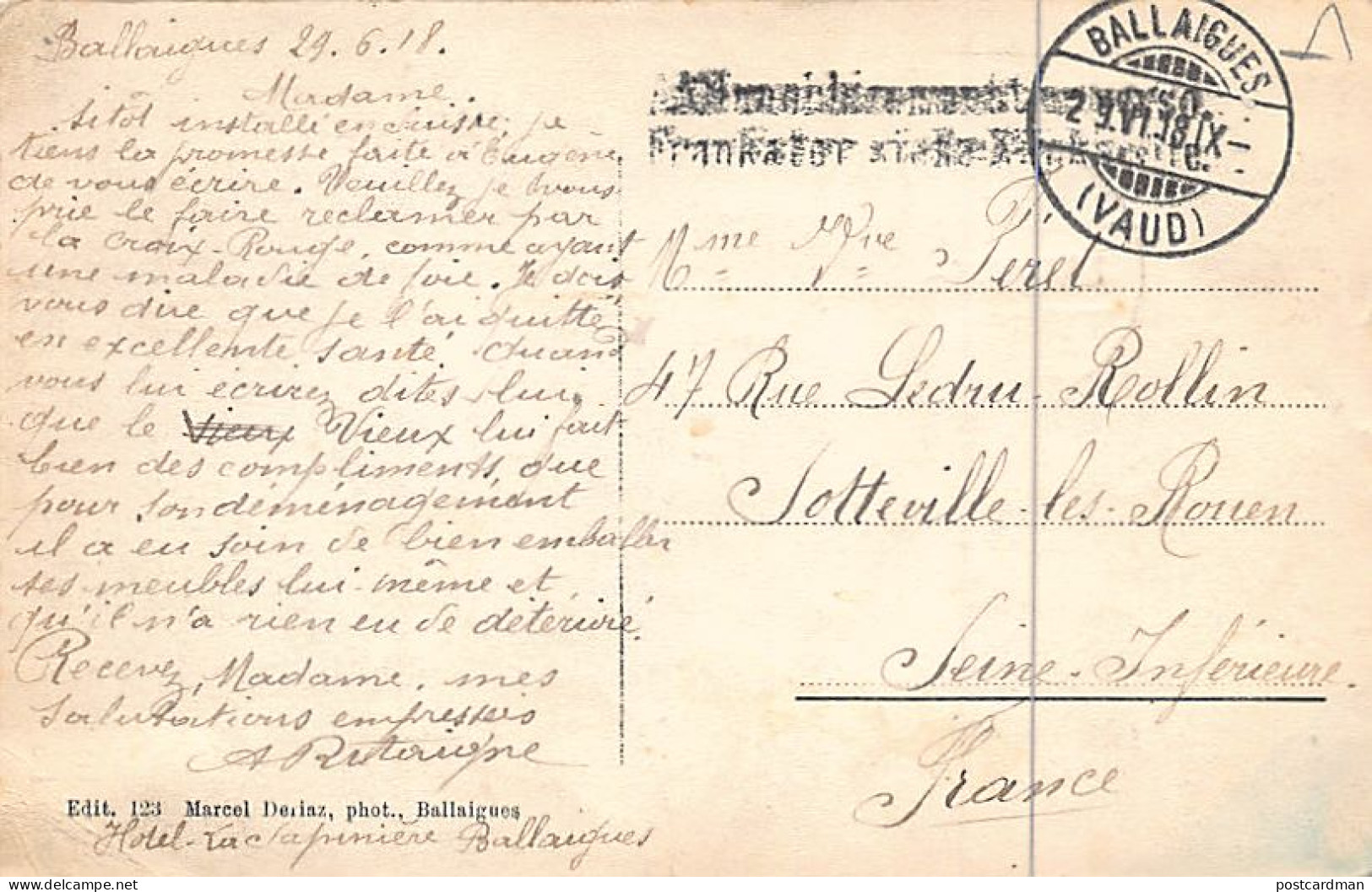 Suisse - BALLAIGUES (VD) Vue Générale - Ed. Deriaz 123 - Ballaigues