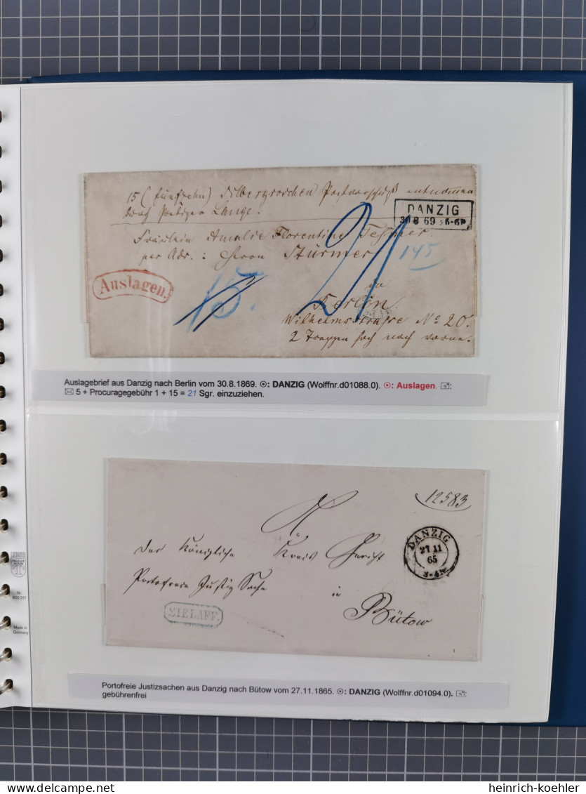 1672/1867, interessante Sammlung “Botenpost und Stempel aus der Preußen-Zeit” mit über 210 Briefen und Ganzsachen, dabei