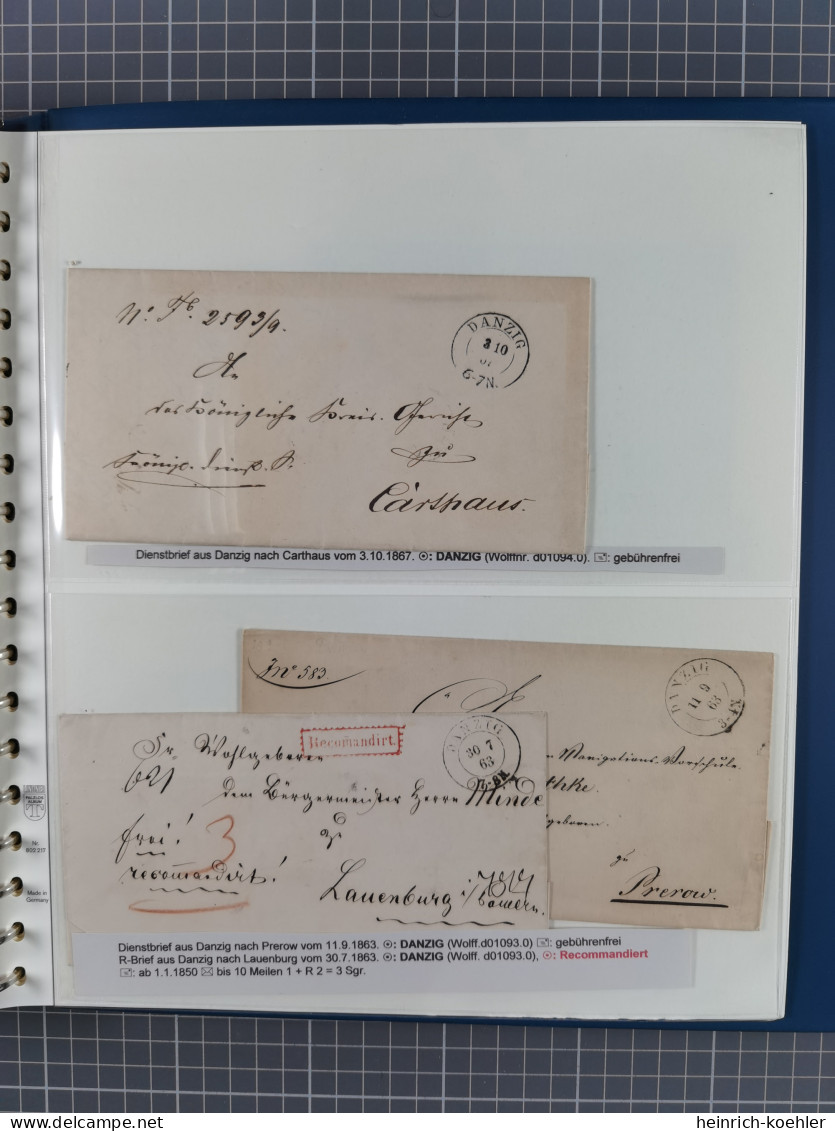 1672/1867, interessante Sammlung “Botenpost und Stempel aus der Preußen-Zeit” mit über 210 Briefen und Ganzsachen, dabei