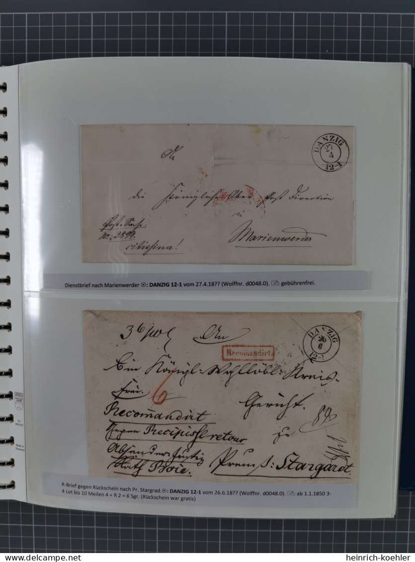 1672/1867, interessante Sammlung “Botenpost und Stempel aus der Preußen-Zeit” mit über 210 Briefen und Ganzsachen, dabei
