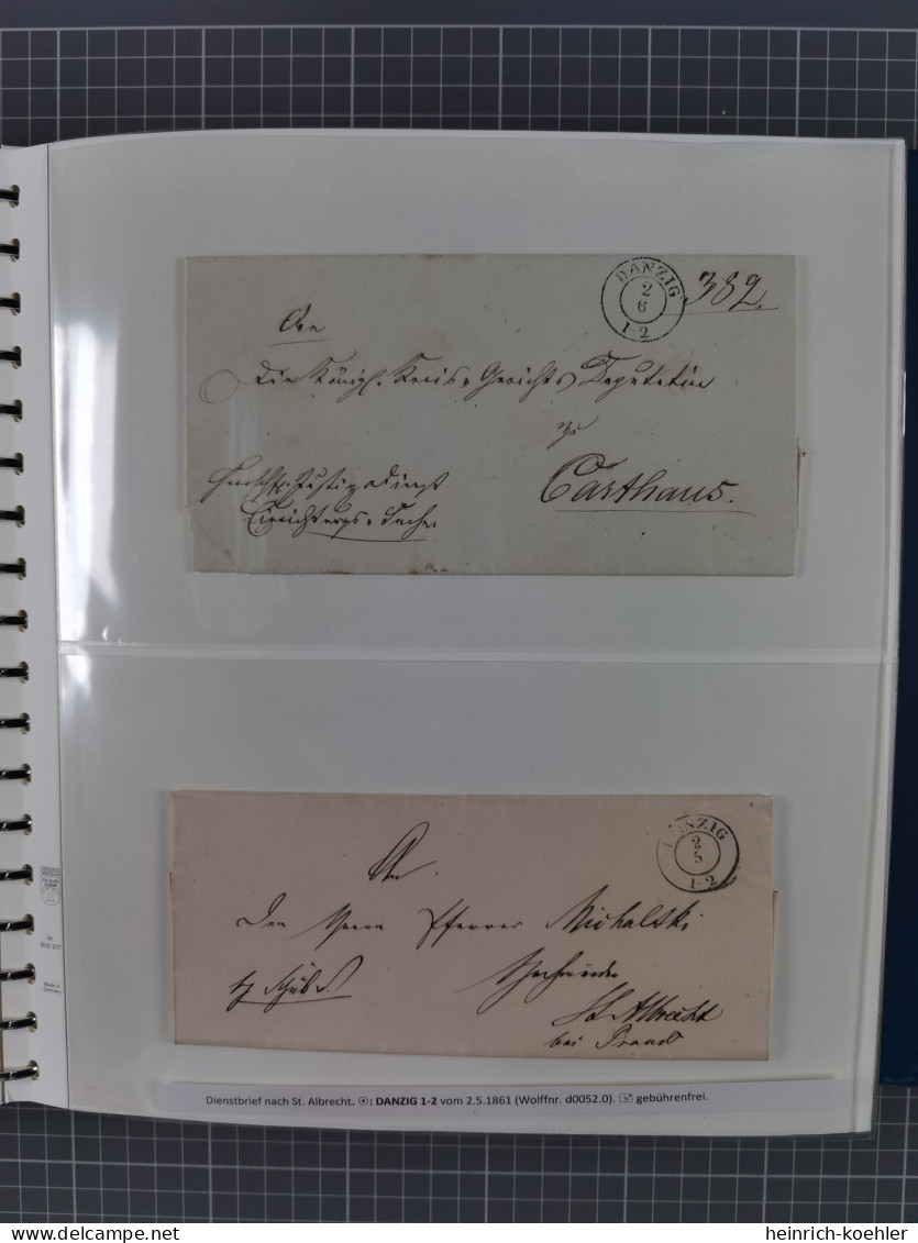 1672/1867, interessante Sammlung “Botenpost und Stempel aus der Preußen-Zeit” mit über 210 Briefen und Ganzsachen, dabei