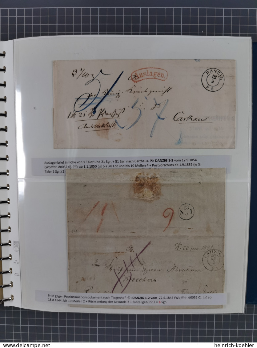 1672/1867, interessante Sammlung “Botenpost und Stempel aus der Preußen-Zeit” mit über 210 Briefen und Ganzsachen, dabei