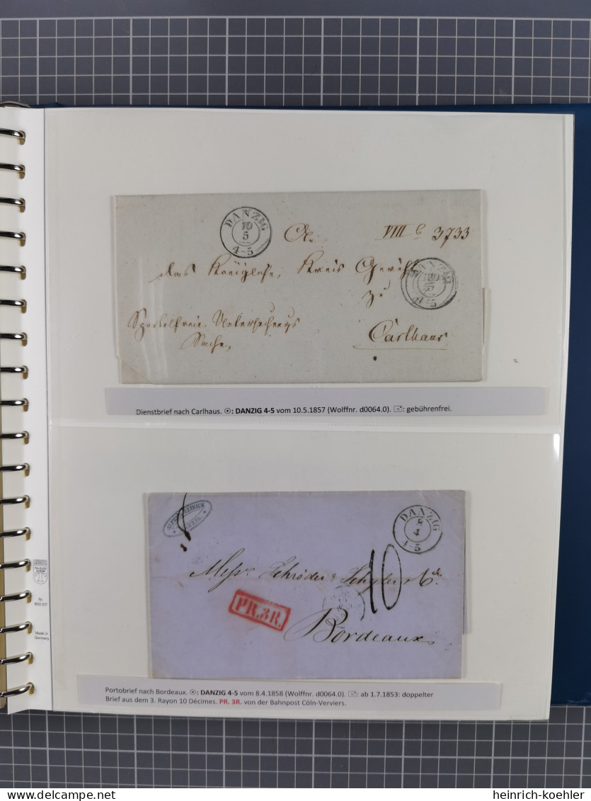 1672/1867, interessante Sammlung “Botenpost und Stempel aus der Preußen-Zeit” mit über 210 Briefen und Ganzsachen, dabei